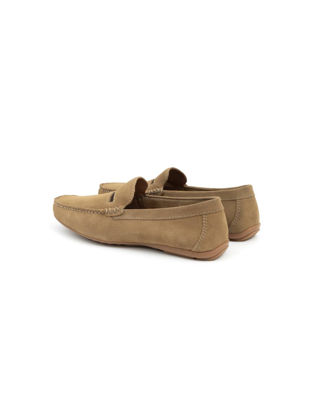 Ortiz & Reed Mocasín De Ante Acabado A Mano Color Cuero SOCA-TAN