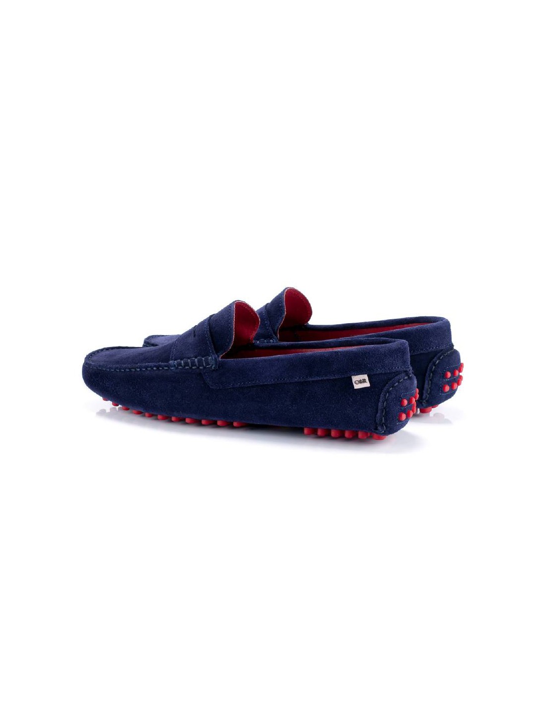Ortiz & Reed Mocasín De Ante Con Antifaz Color Azul SIFRE-BLUE-FRANCE