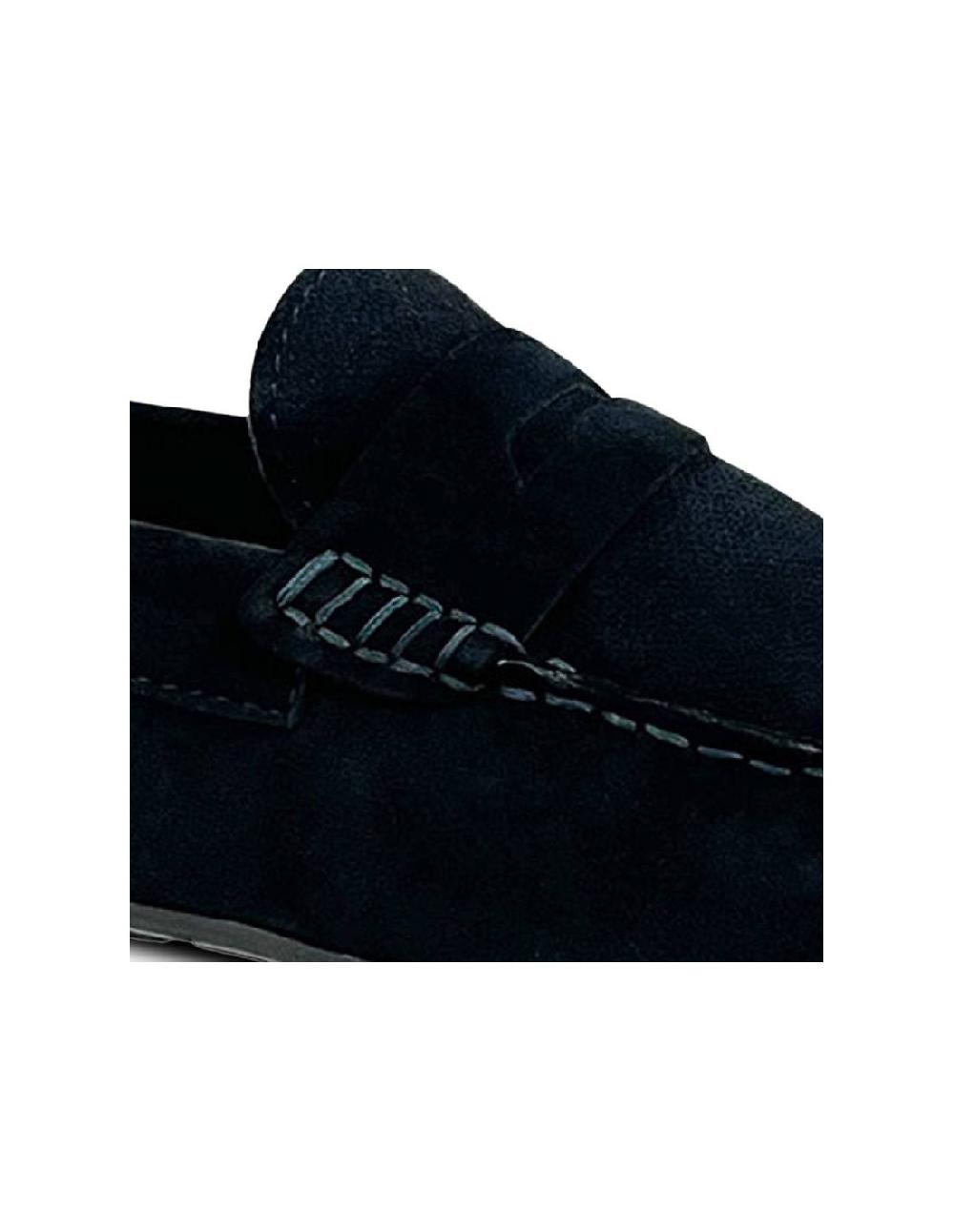 Ortiz & Reed Mocasín De Ante Con Antifaz Color Azul SILED-BLUE