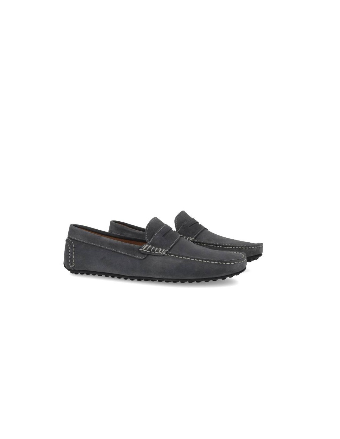 ortiz & reed Mocasín de ante con antifaz color gris SETERO-GRIS