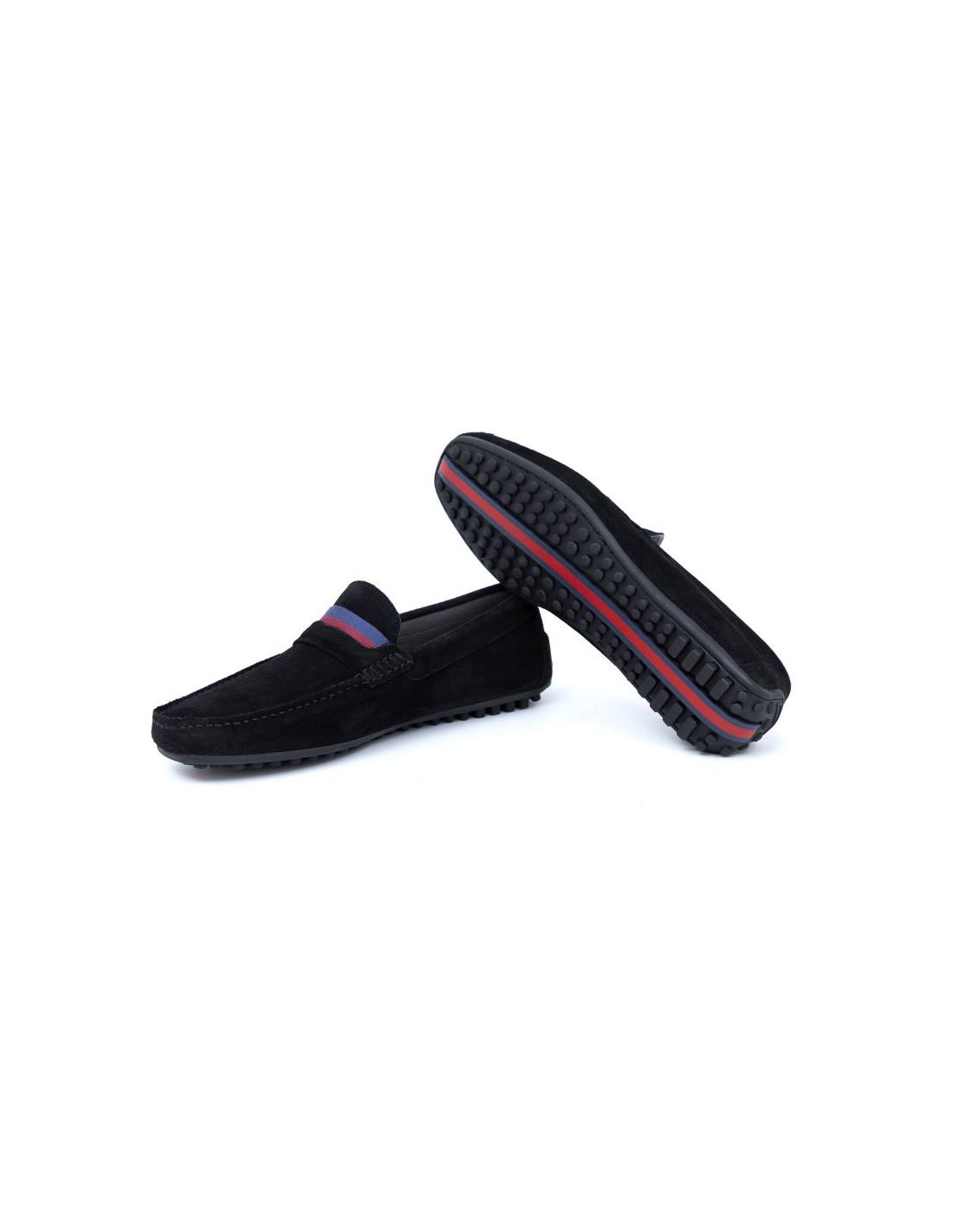 Ortiz & Reed Mocasín De Ante Con Antifaz Color Negro SEMORT-NEGRO