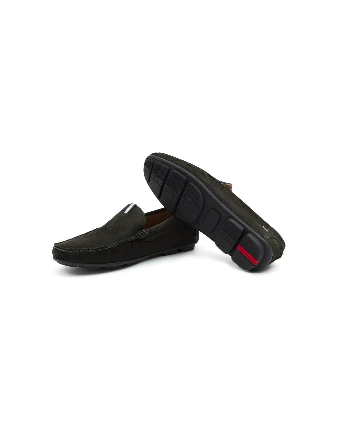 Ortiz & Reed Mocasín De Ante Con Costura En Contraste Color Verde SAFLAG-PINO