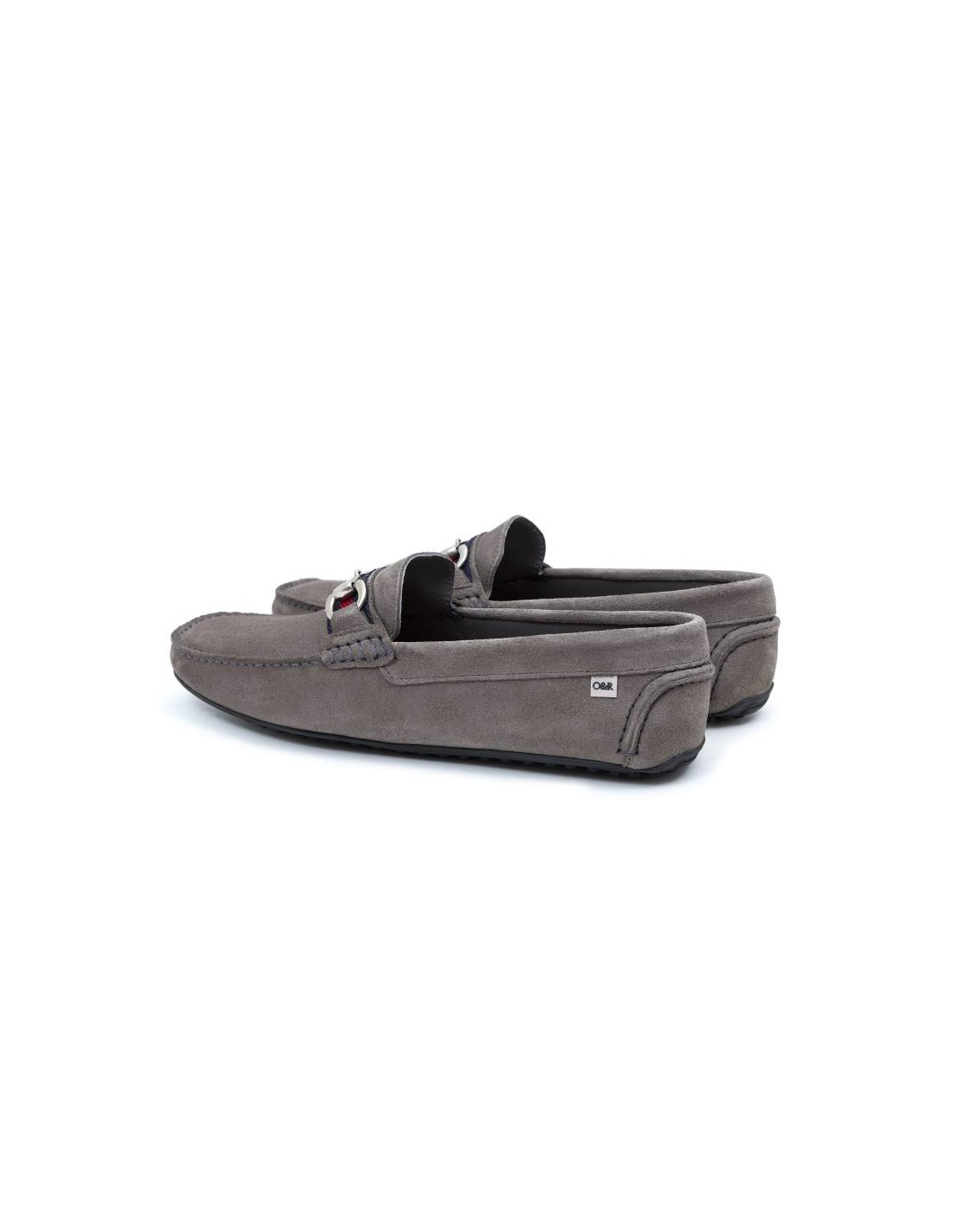 Ortiz & Reed Mocasín De Ante Con Hebilla Color Gris SITBO-GRIS