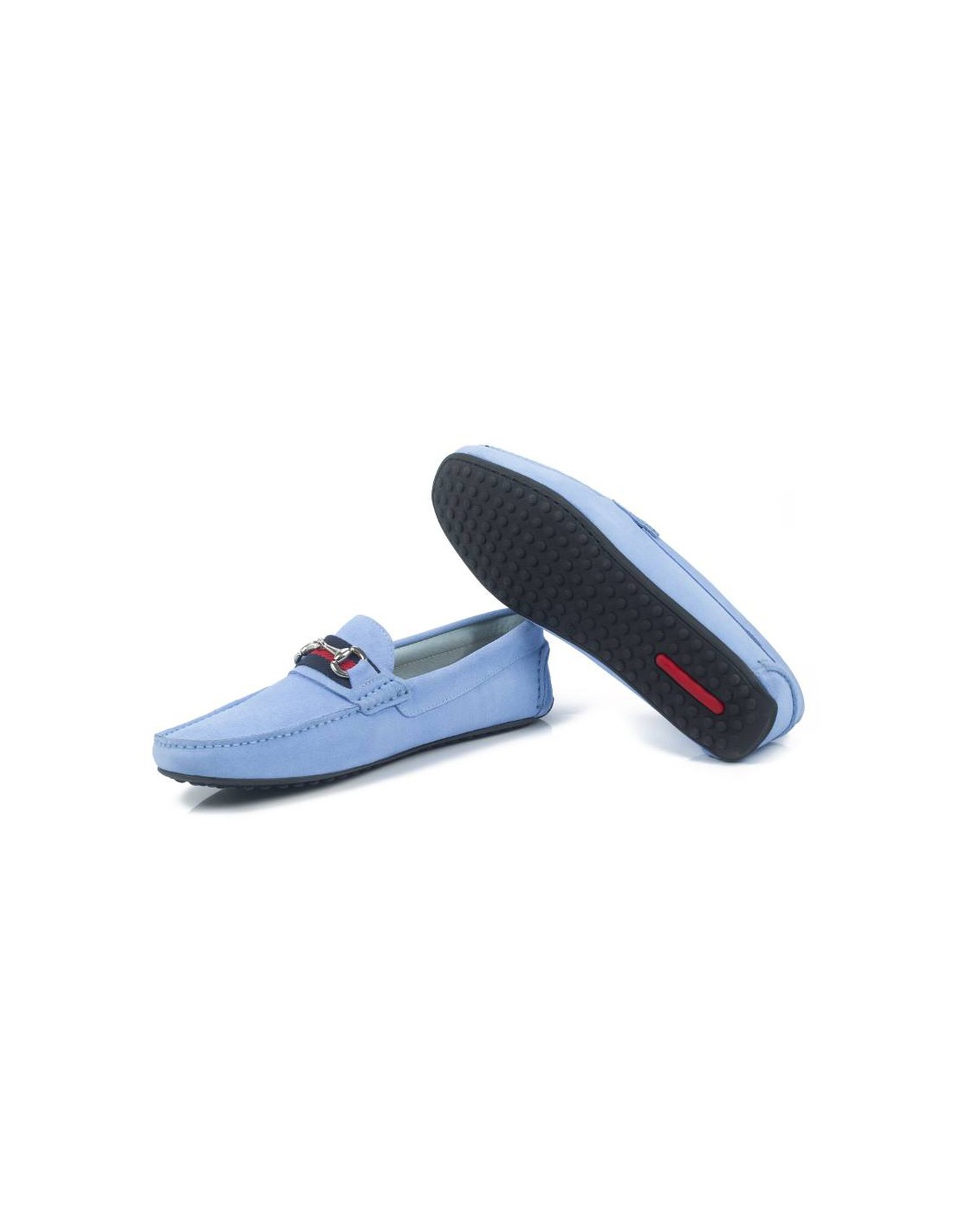 Ortiz & Reed Mocasín De Ante Cosido Artesano Color Azul SEKIO-AZUL