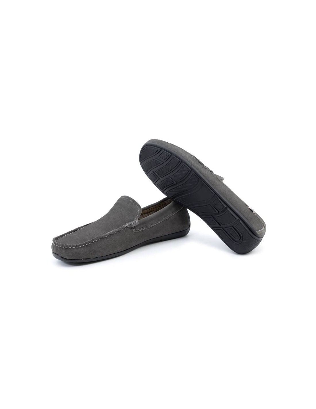 Ortiz & Reed Mocasín De Ante De Piso Antideslizante Color Gris SUPRIS-GREY