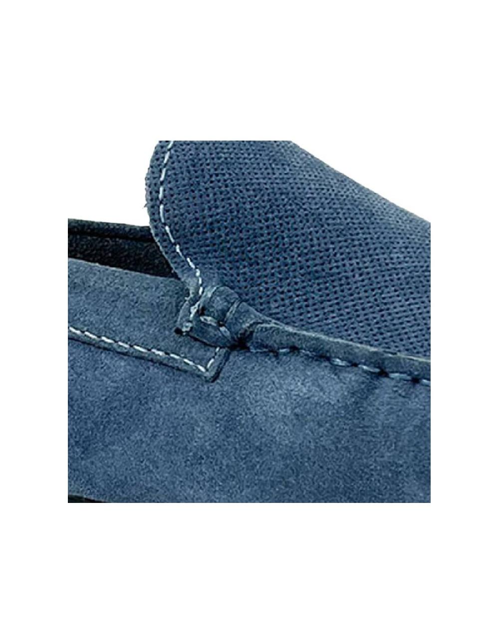 Ortiz & Reed Mocasín De Ante Liso Color Azul SILED-JEANS
