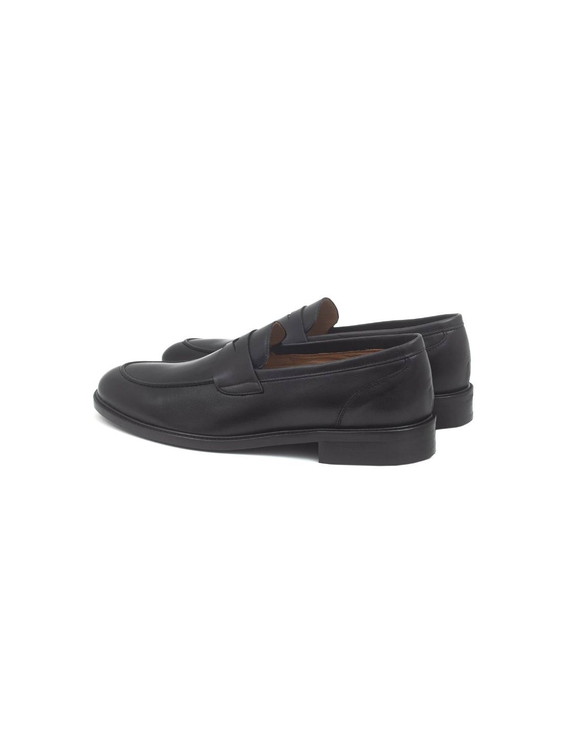 Ortiz & Reed Mocasín De Piel Acabado A Mano Color Negro NALMOR-NEGRO