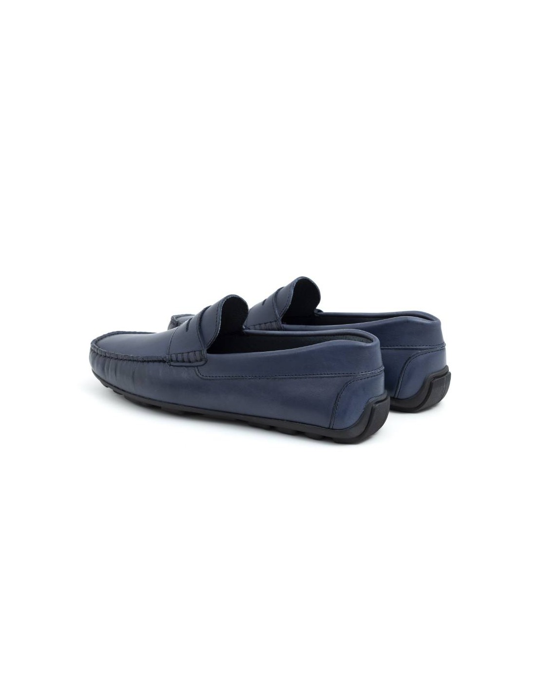 Ortiz & Reed Mocasín De Piel Con Antifaz Color Azul BHOME-BLUE