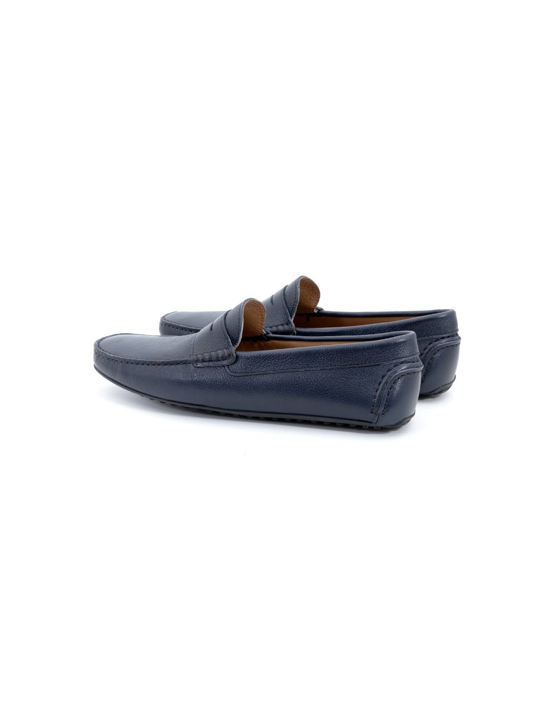 Ortiz & Reed Mocasín De Piel Con Antifaz Color Azul EFAL-MARINO