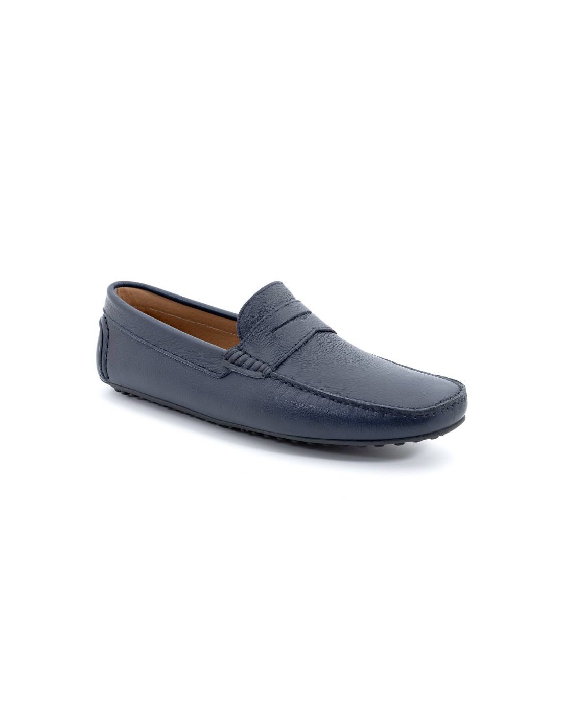 Ortiz & Reed Mocasín De Piel Con Antifaz Color Azul EFAL-MARINO