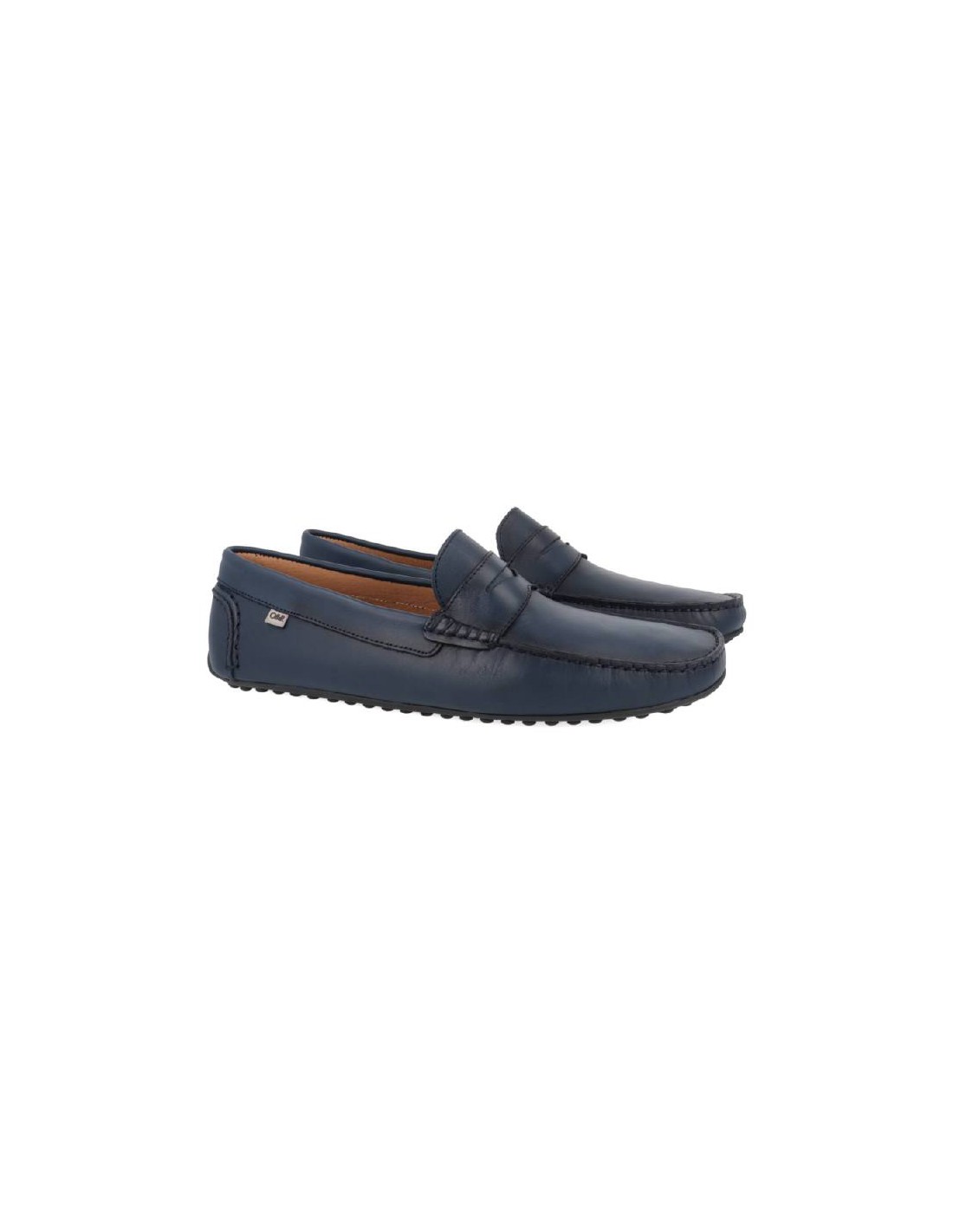 ortiz & reed Mocasín de piel con antifaz color azul PATRIFF-NAVY