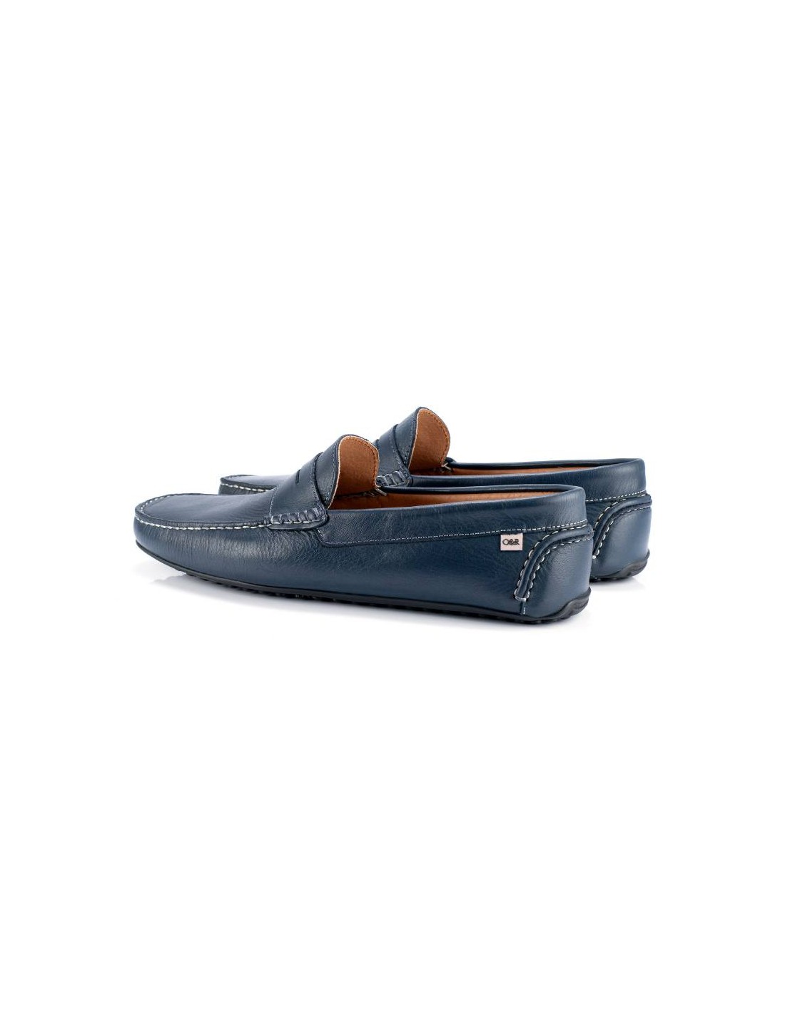Ortiz & Reed Mocasín De Piel Con Antifaz Color Azul PATROF-NAVY
