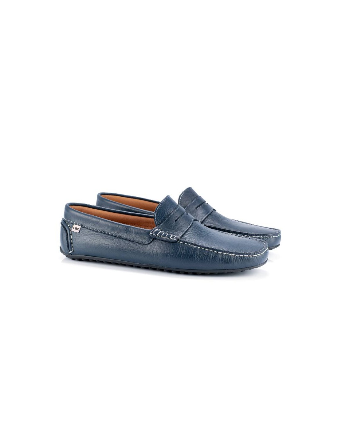 ortiz & reed Mocasín de piel con antifaz color azul PATROF-NAVY
