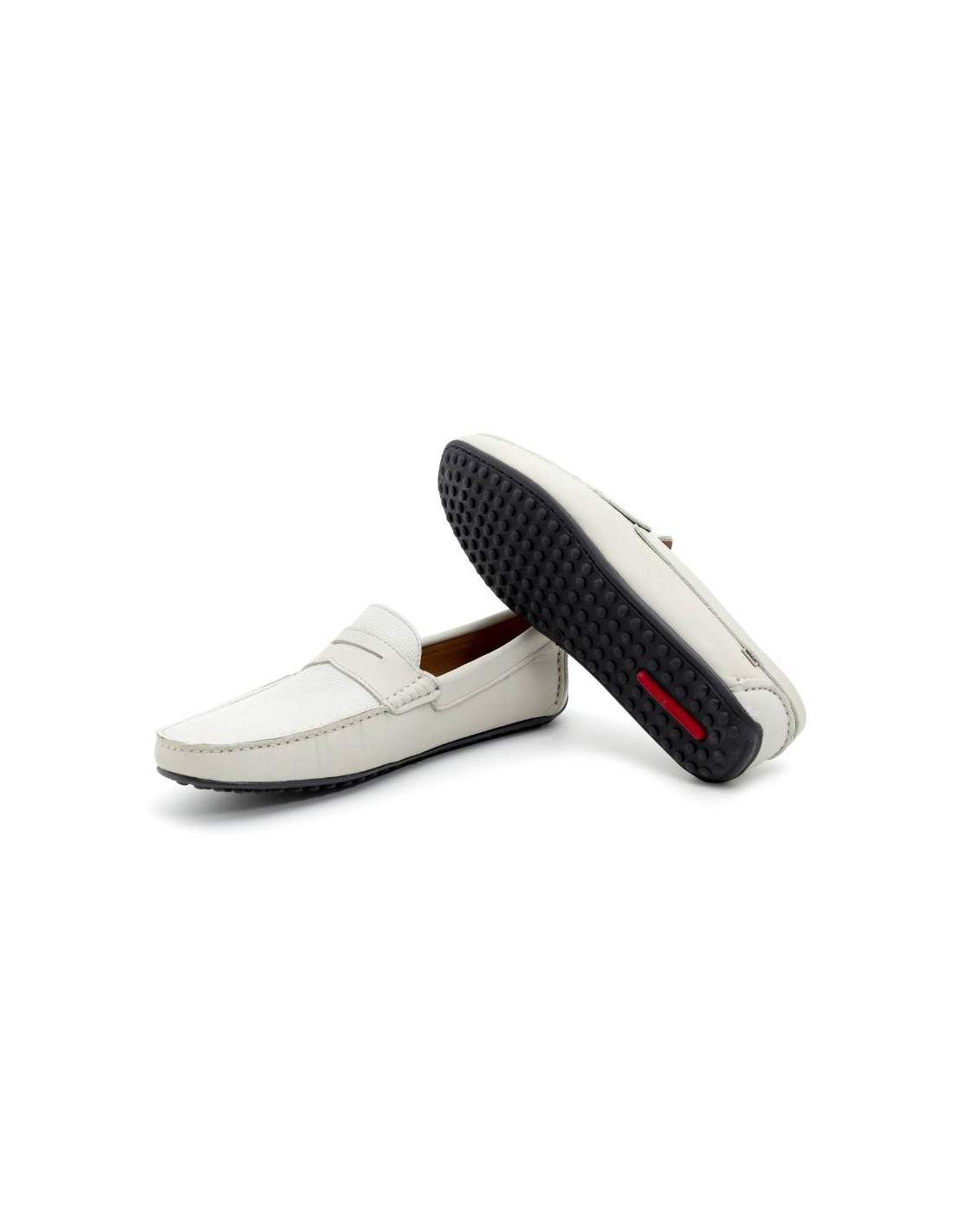 Ortiz & Reed Mocasín De Piel Con Antifaz Color Blanco EDWARD-HIELO