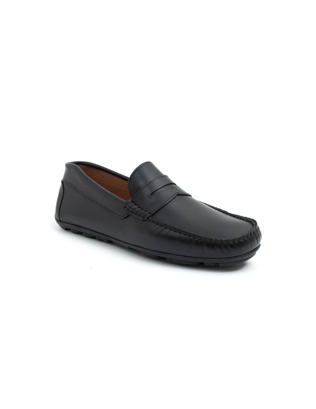 Ortiz & Reed Mocasín De Piel Con Antifaz Color Negro BHOME-BLACK