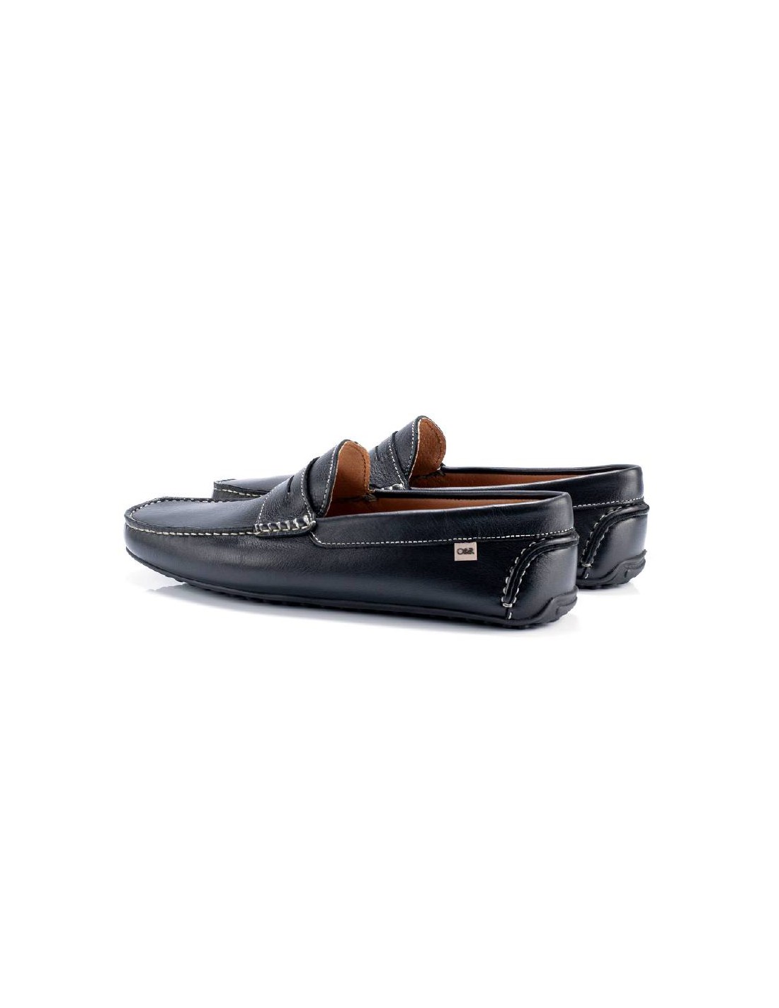 Ortiz & Reed Mocasín De Piel Con Antifaz Color Negro BURDOC-NEGRO