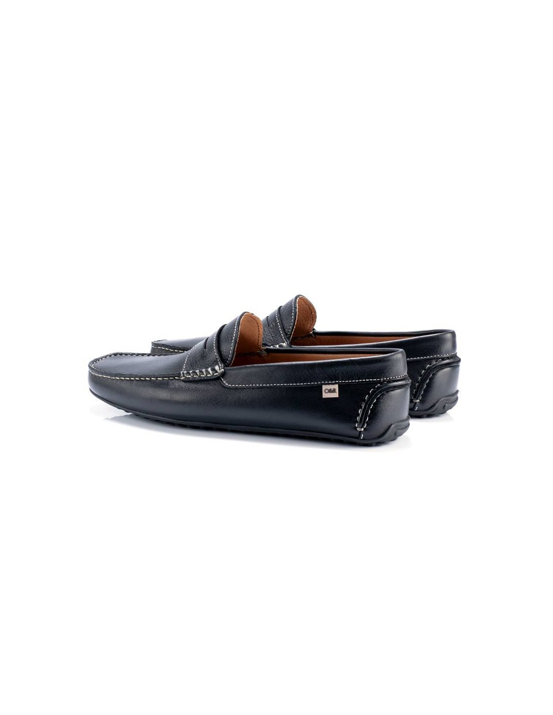 Ortiz & Reed Mocasín De Piel Con Antifaz Color Negro BURDOR-NEGRO