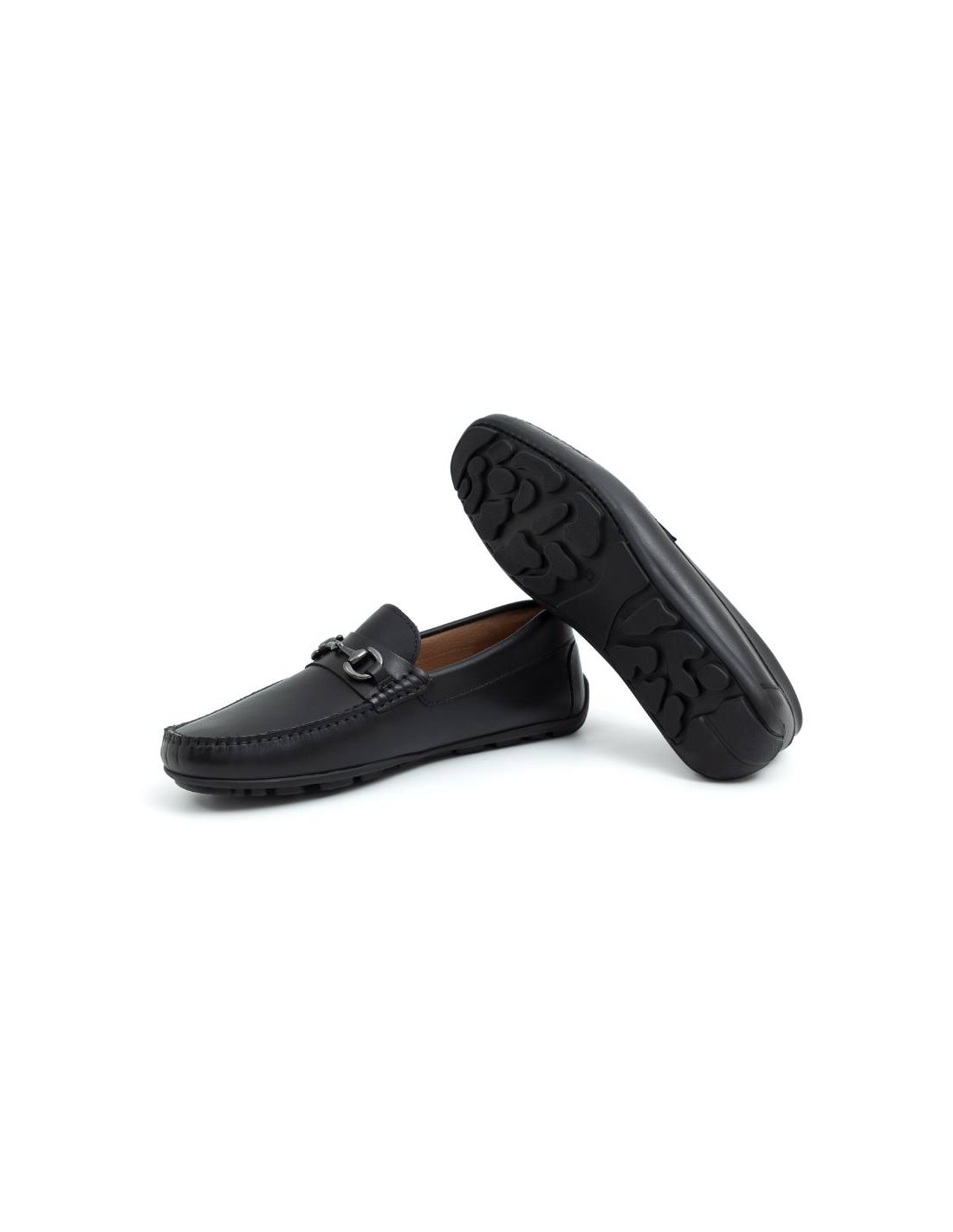 Ortiz & Reed Mocasín De Piel Con Hebilla Color Negro BELILLA-NEGRO