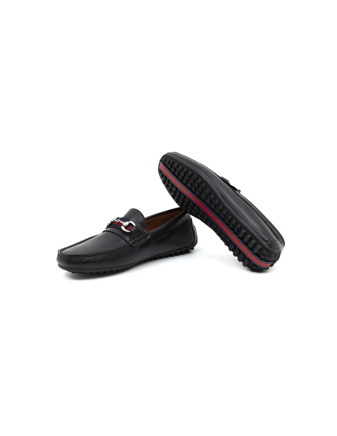 Ortiz & Reed Mocasín De Piel Con Hebilla Color Negro BELIPO-NEGRO