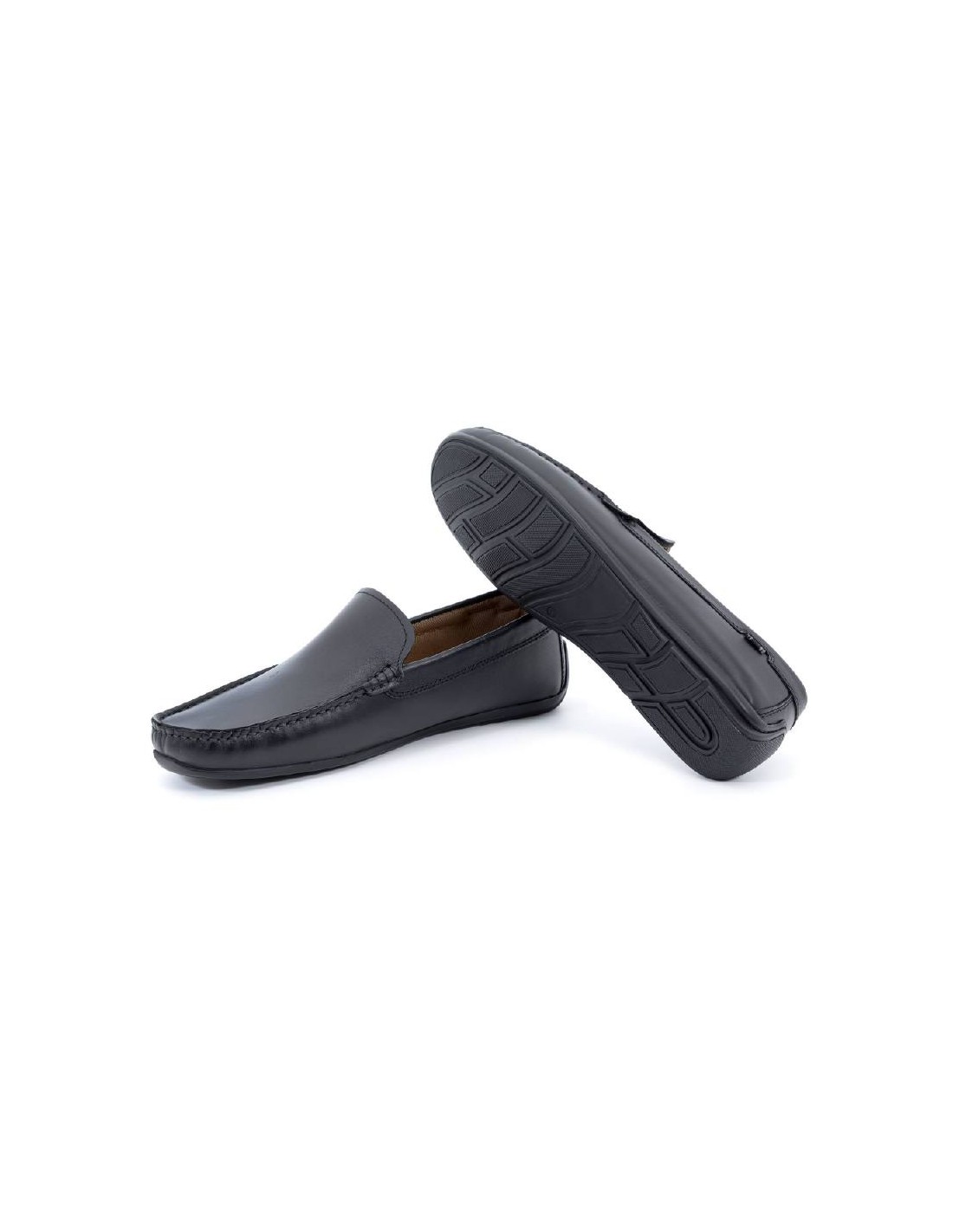 Ortiz & Reed Mocasín De Piel De Piso Antideslizante Color Negro NUPIX-BLACK