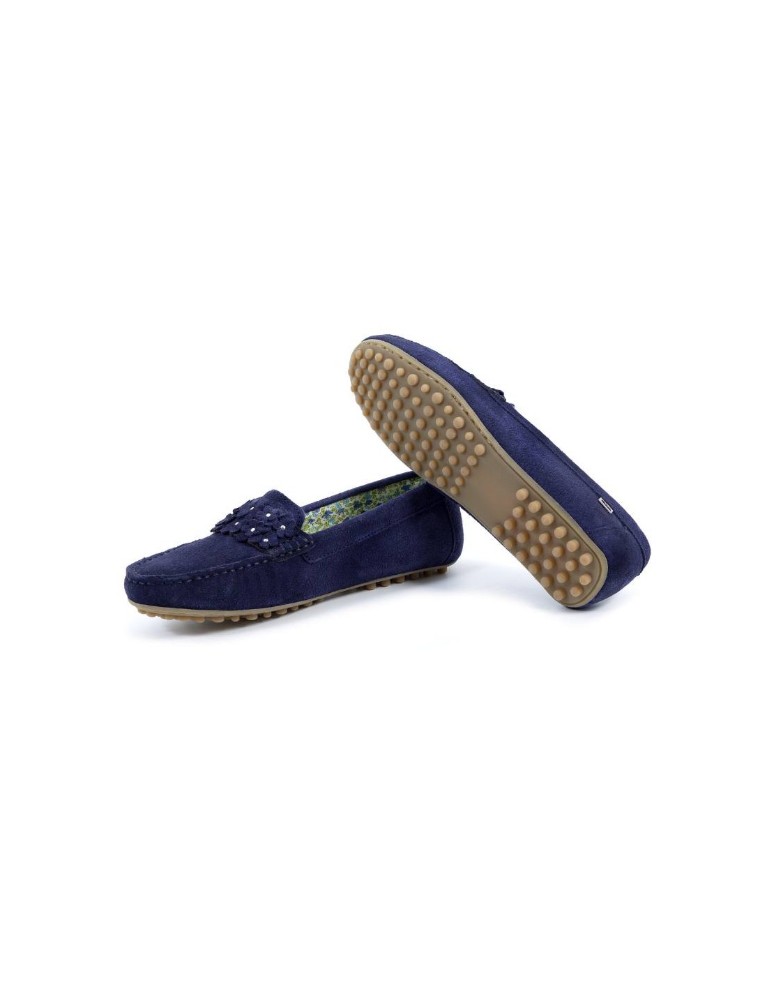 Ortiz & Reed Mocasines De Mujer De Ante Con Antifaz Color Azul W-SUNSHINE-NAVY