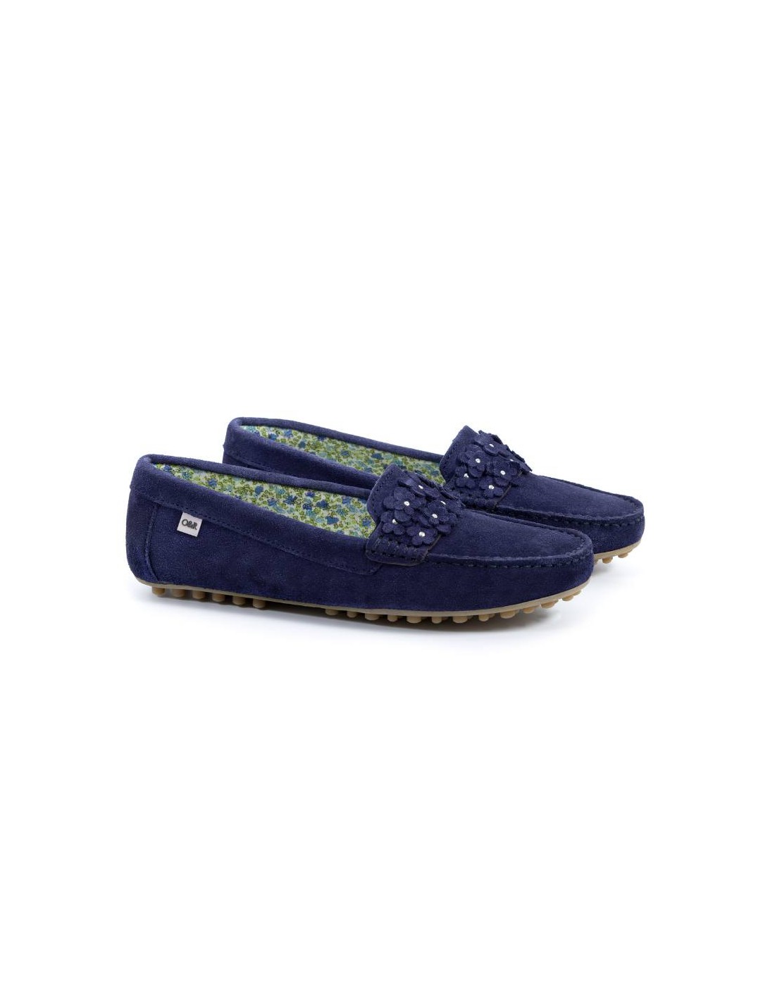 ortiz & reed Mocasines de mujer de ante con antifaz color azul W-SUNSHINE-NAVY