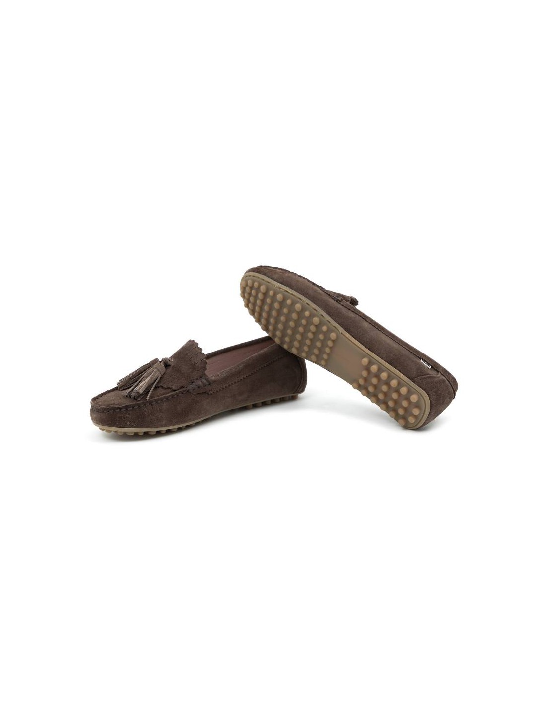 Ortiz & Reed Mocasines De Mujer De Ante Con Borlas Color Beige W-SICTOR-TAUPE