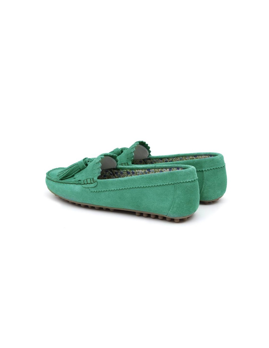 Ortiz & Reed Mocasines De Mujer De Ante Con Borlas Color Verde W-SELTOR-MENTA