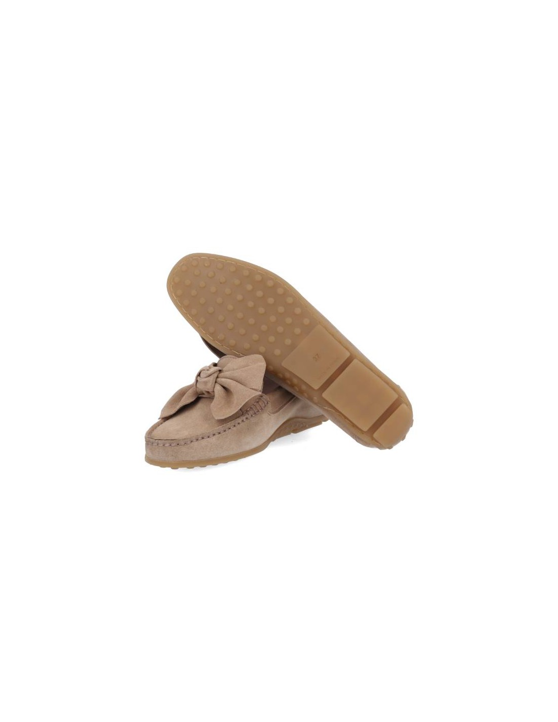 Ortiz & Reed Mocasines De Mujer De Ante Con Cordón De Piel Color Beige W-SUNDOR-CORDA