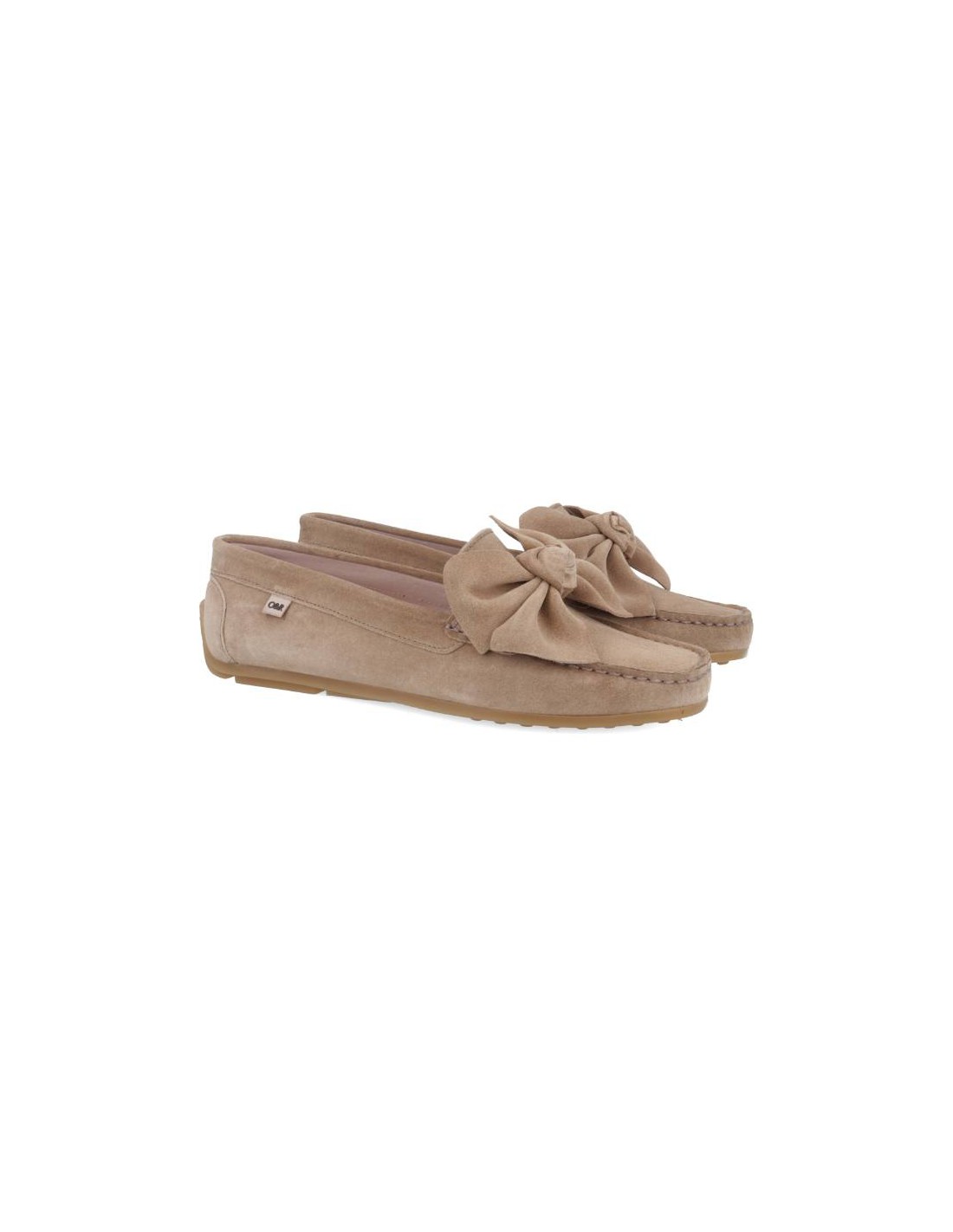 ortiz & reed Mocasines de mujer de ante con cordón de piel color beige W-SUNDOR-CORDA