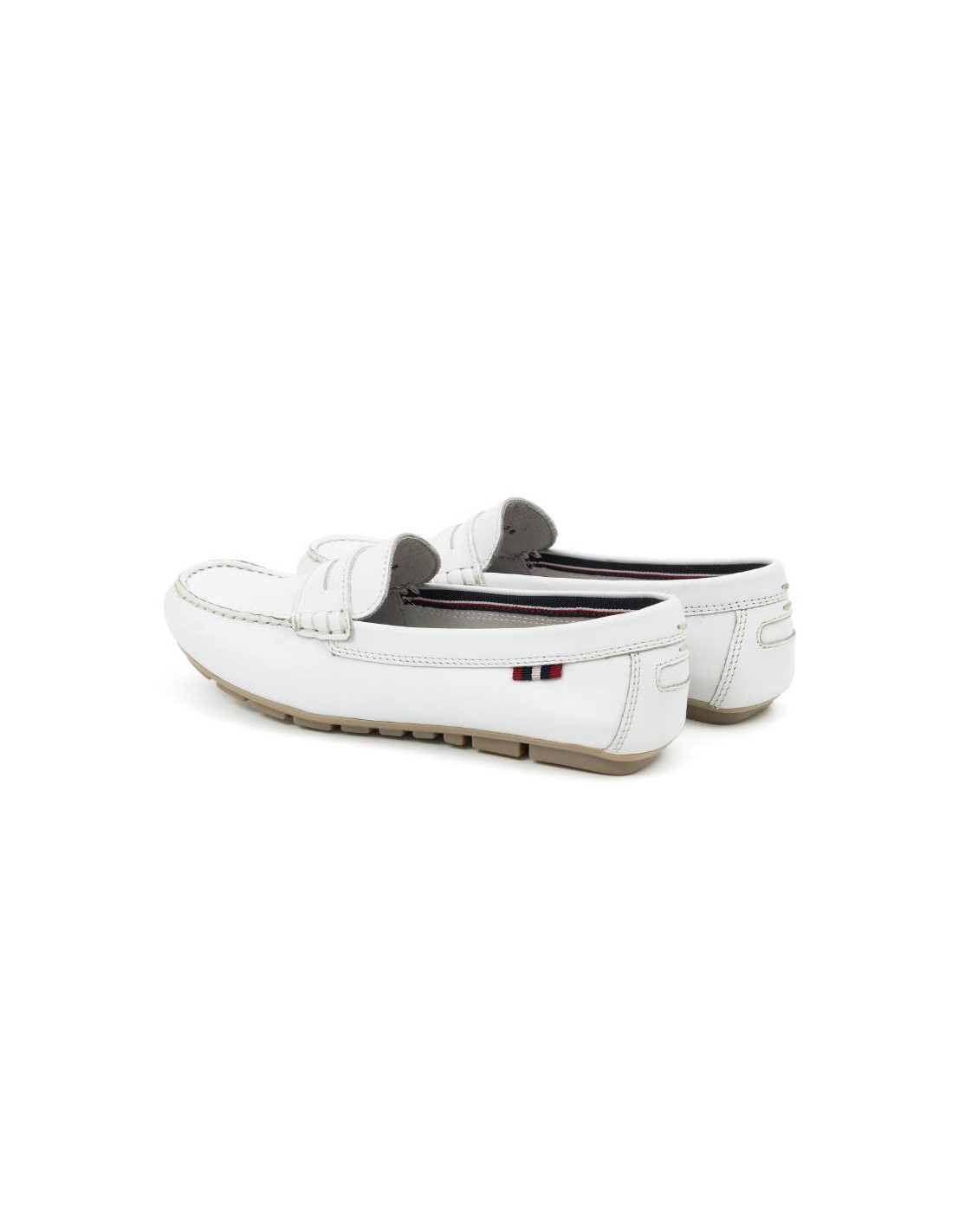 Ortiz & Reed Mocasines De Mujer De Piel Con Antifaz Color Blanco W-CELLY-WHITE