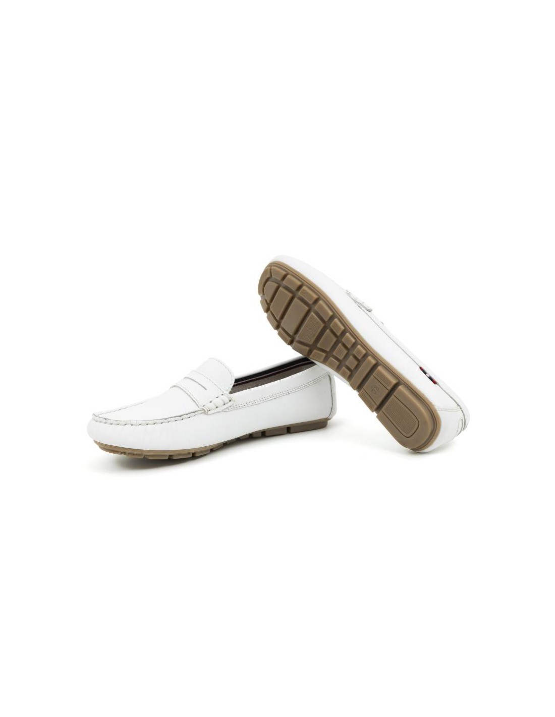 Ortiz & Reed Mocasines De Mujer De Piel Con Antifaz Color Blanco W-CELLY-WHITE