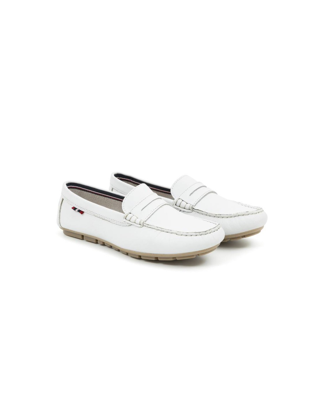 ortiz & reed Mocasines de mujer de piel con antifaz color blanco W-CELLY-WHITE