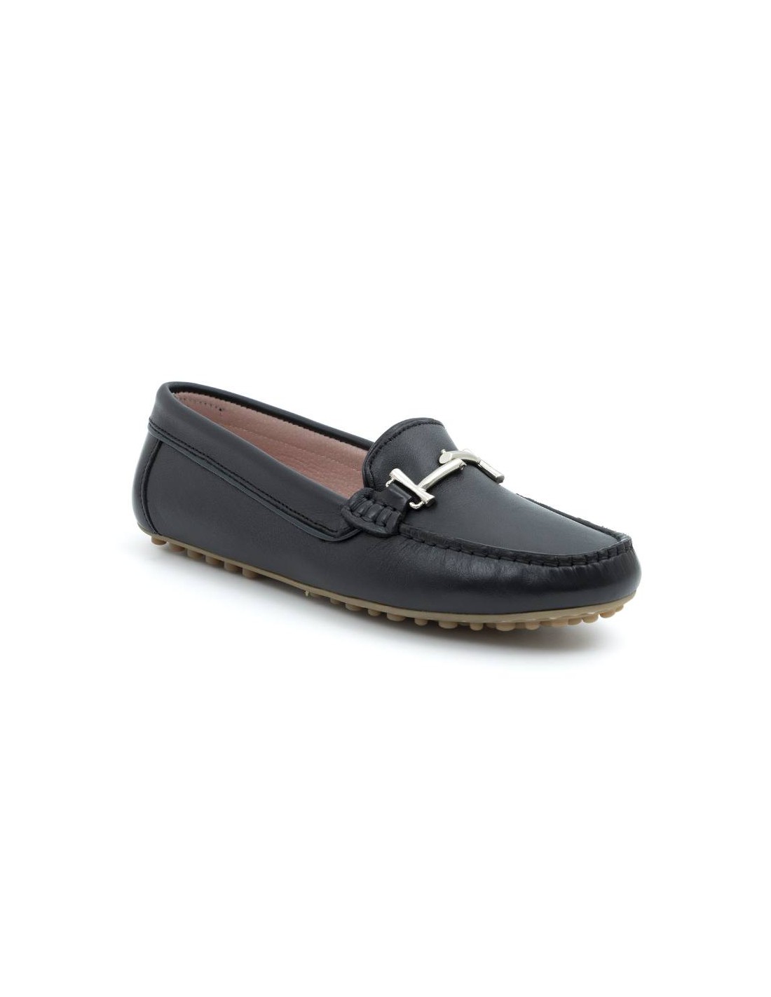 Ortiz & Reed Mocasines De Mujer De Piel Con Hebilla Color Azul W-SARENOR-NEGRO