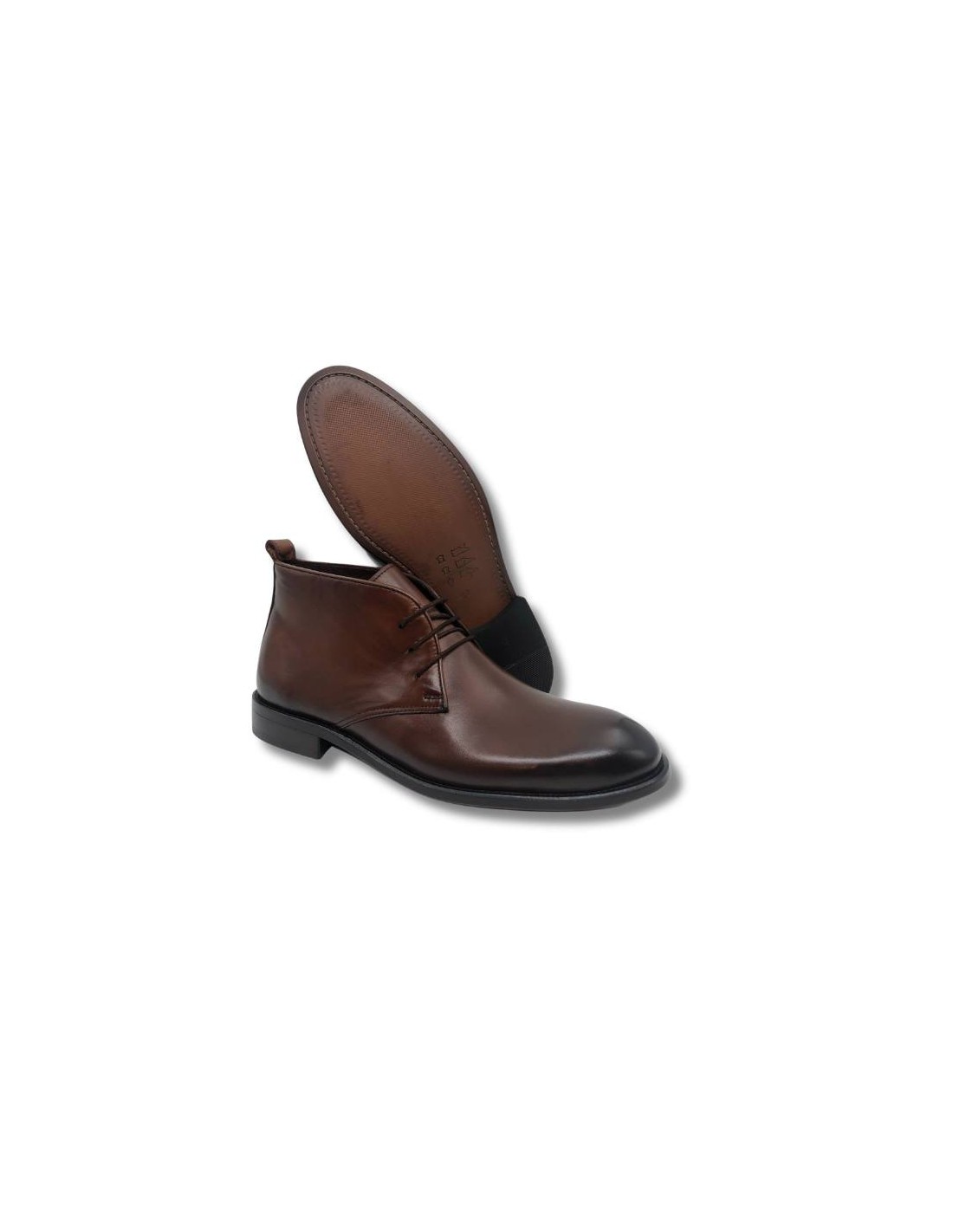 Ortiz & Reed Botín De Piel Con Cordón Color Cuero