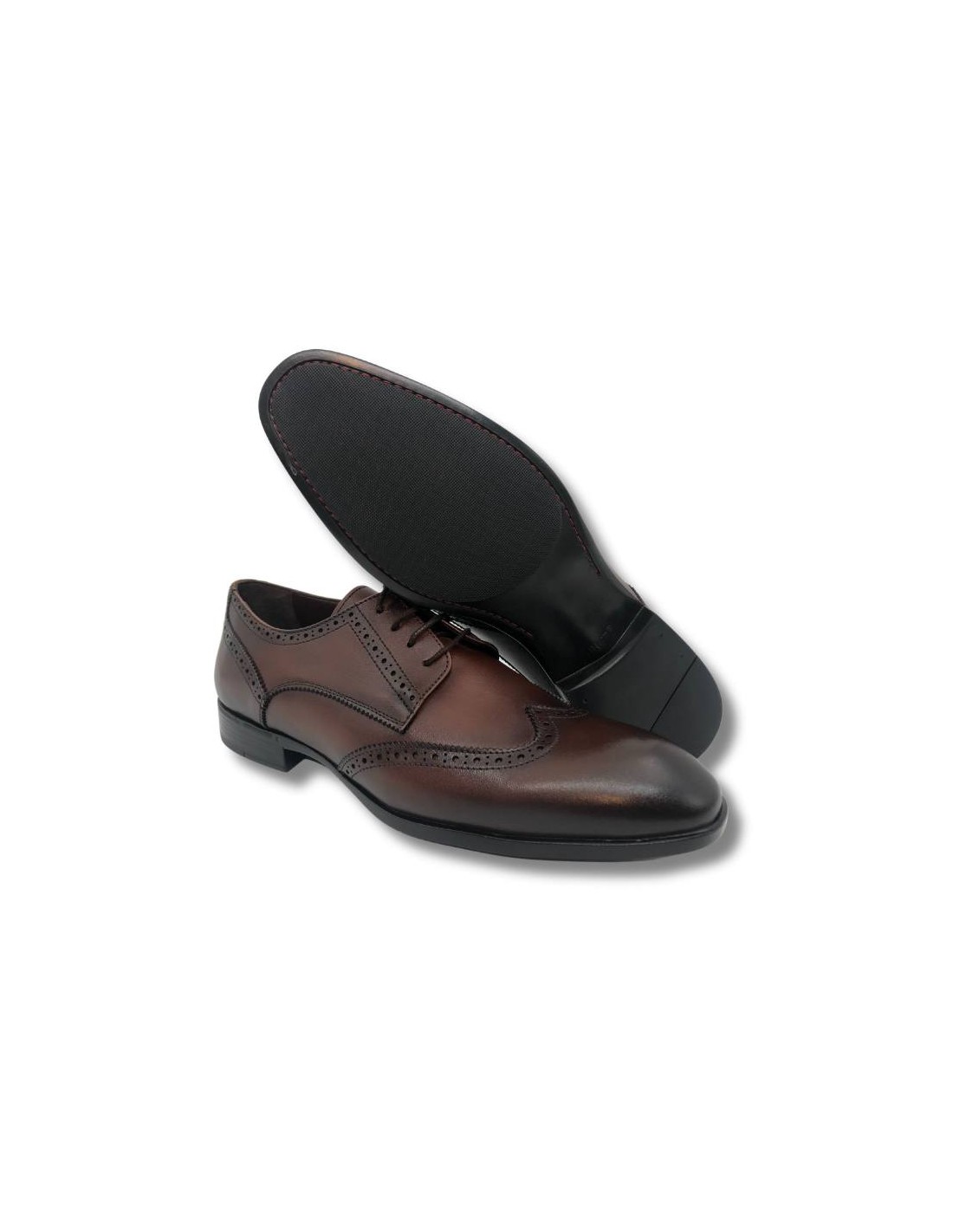 Ortiz & Reed Derby De Piel Con Cordón Color Cuero