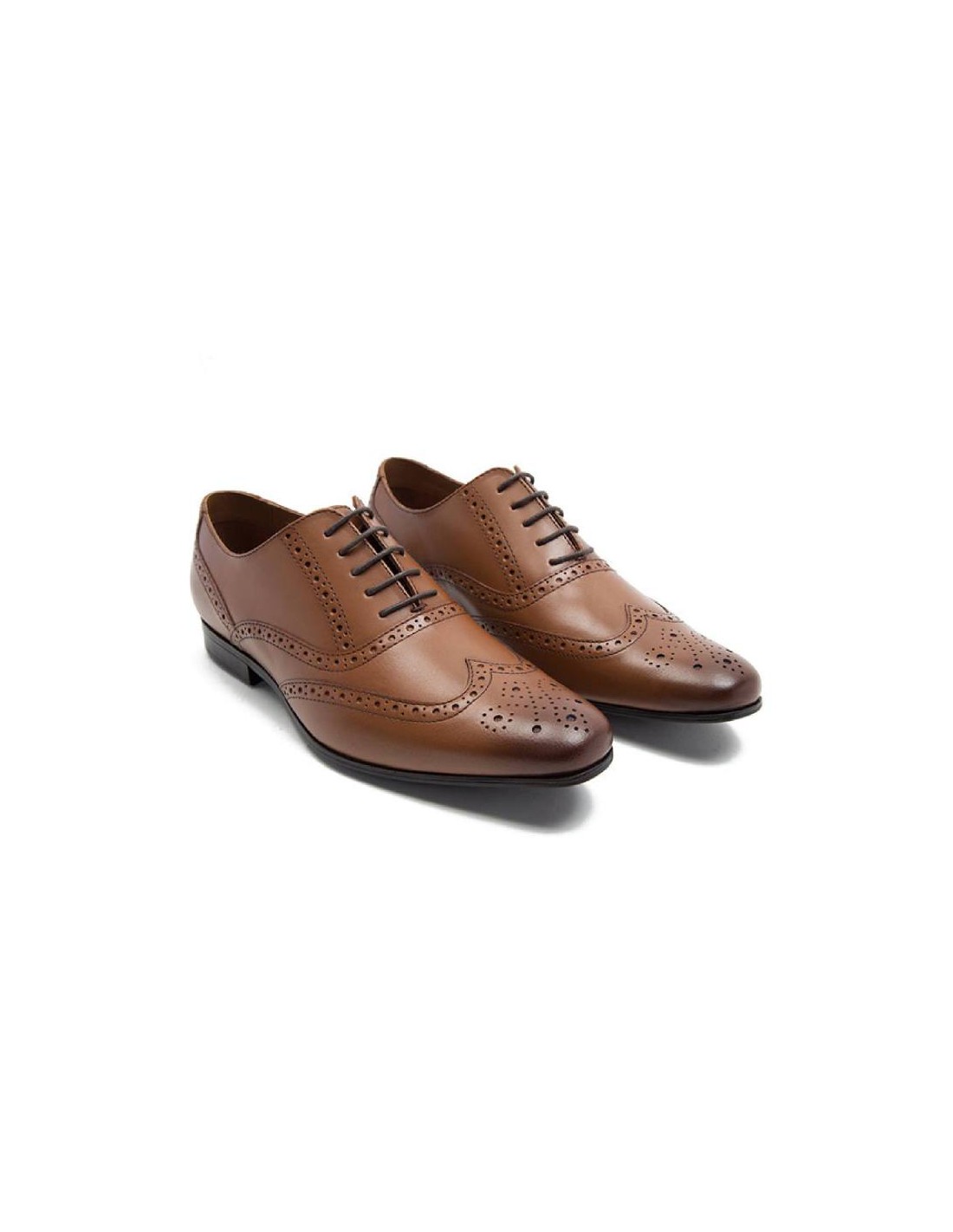 ortiz & reed Oxford de piel acabado a mano color marrón TAFELOR-TABACO