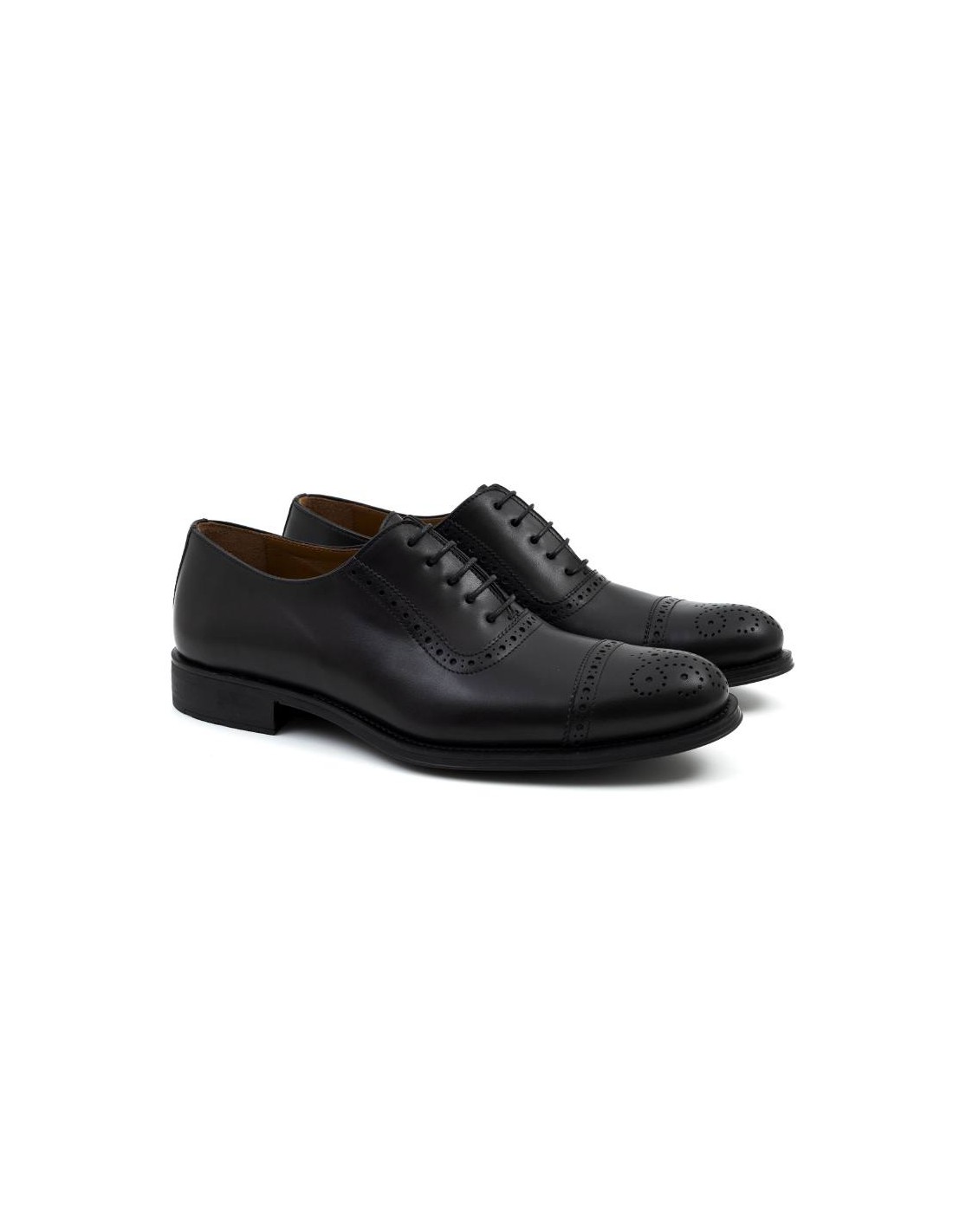 ortiz & reed Oxford de piel acabado a mano color negro CAROLO-NEGRO