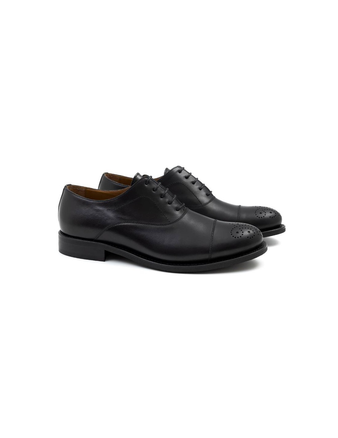 ortiz & reed Oxford de piel acabado a mano color negro GRAFMEN-NEGRO