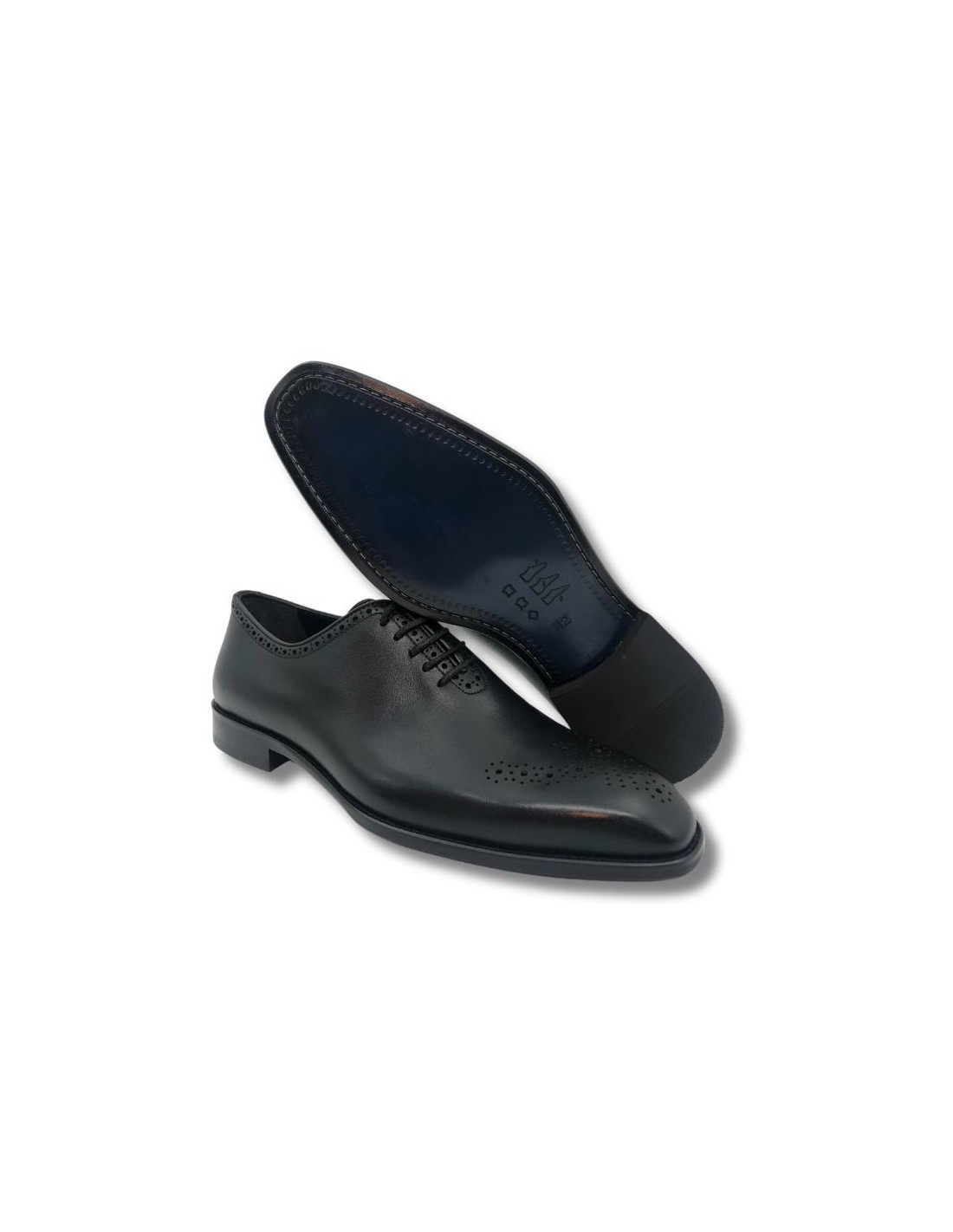 ortiz & reed Oxford de piel con picado maría color negro