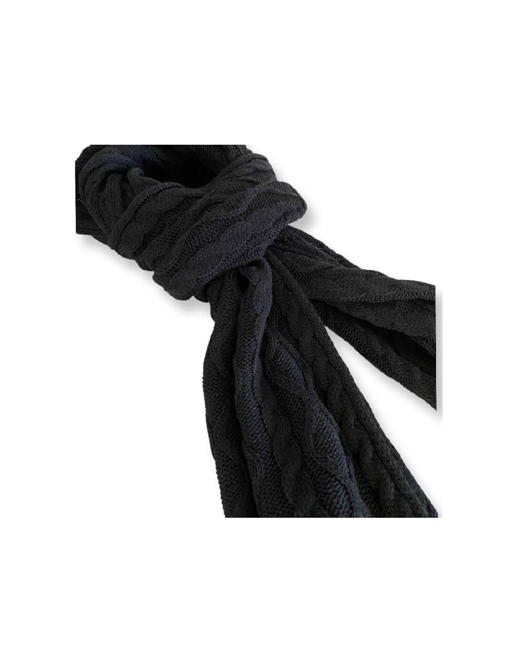 Ortiz & Reed Set De Mujer Tejida Trenzado Color Negro SET-VALENTINA-NEGRO