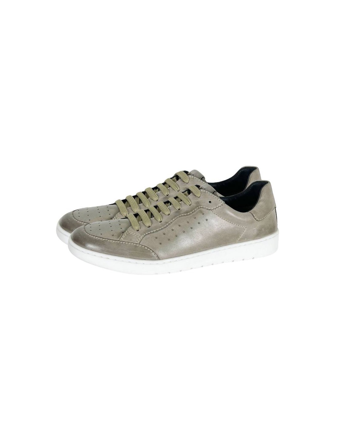 Ortiz & Reed Sneakers De Piel Acabado Picado Color Gris DARRA-GREY