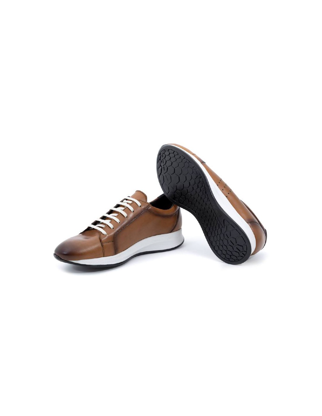 Ortiz & Reed Sneakers De Piel Grabados Color Cuero CLETO-CUERO