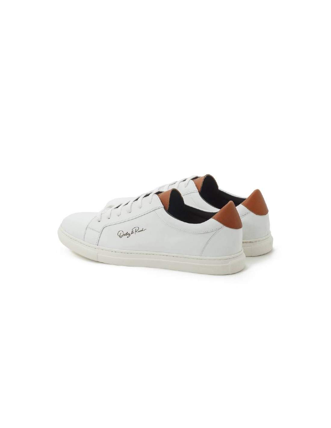 Ortiz & Reed Sneakers De Piel Liso Color Cuero LETERO-BLANCO-CUERO
