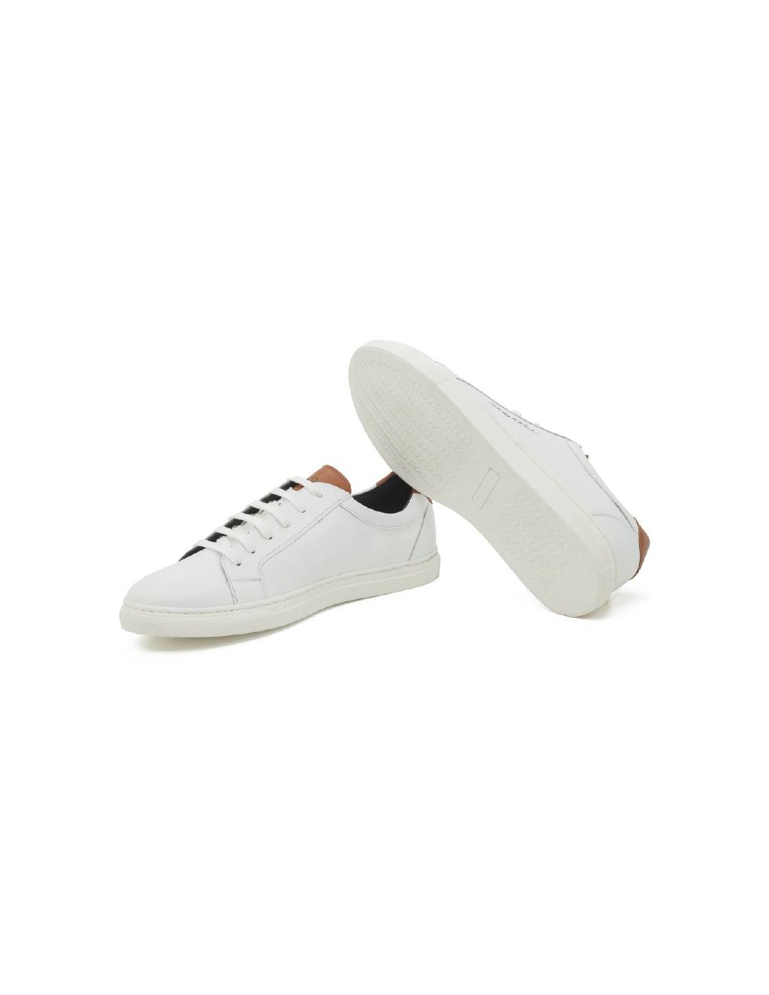 Ortiz & Reed Sneakers De Piel Liso Color Cuero LETERO-BLANCO-CUERO