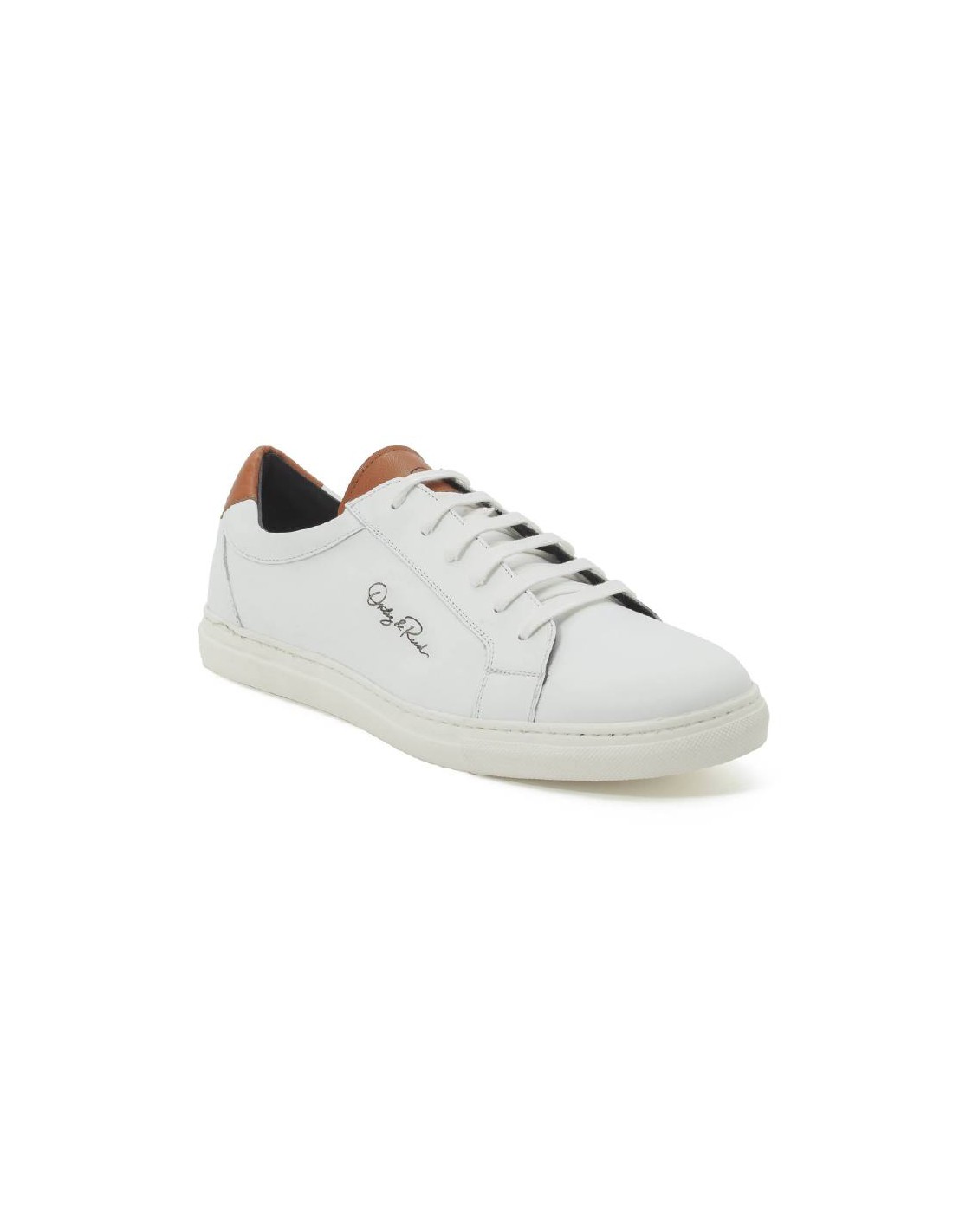Ortiz & Reed Sneakers De Piel Liso Color Cuero LETERO-BLANCO-CUERO
