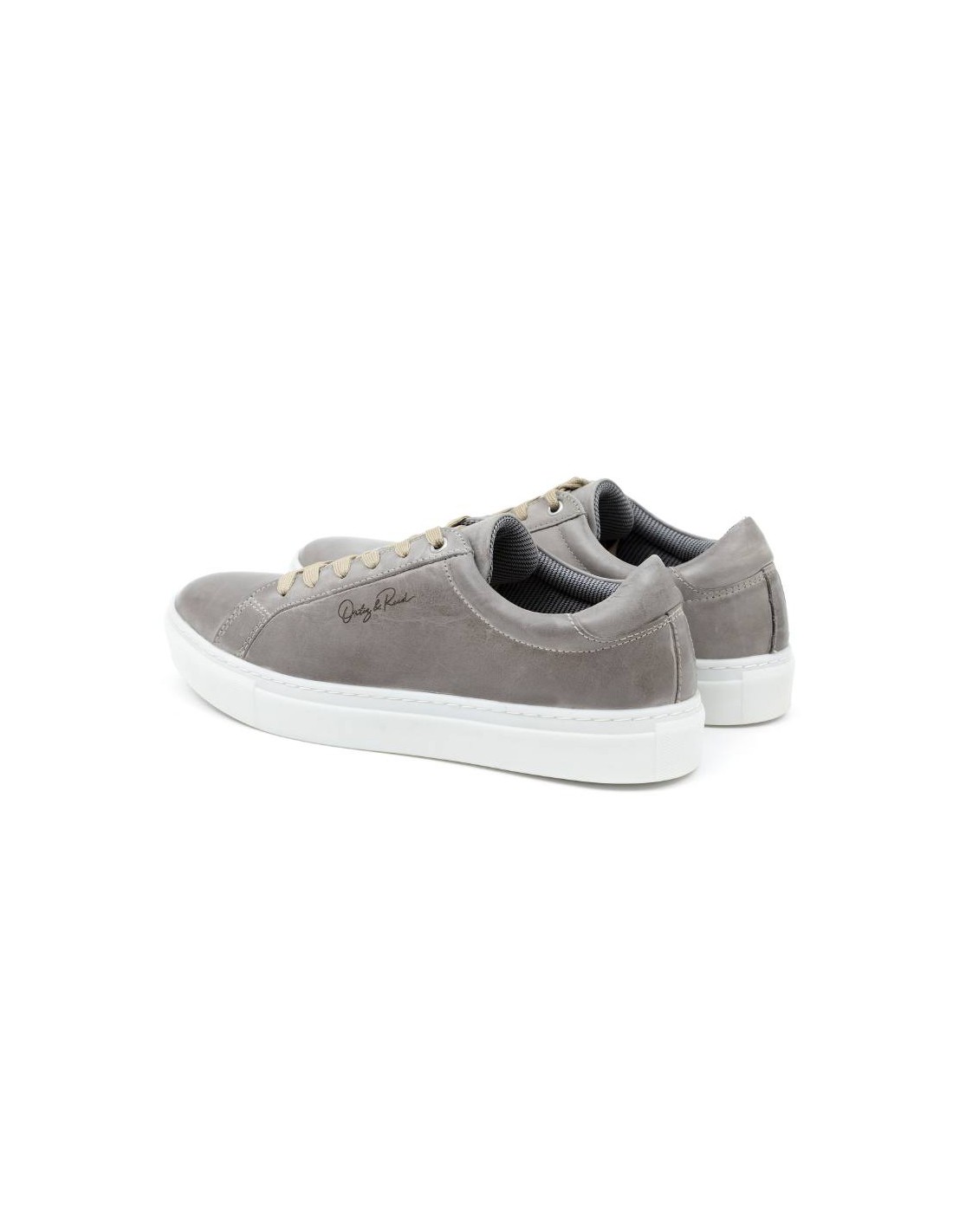 Ortiz & Reed Sneakers De Piel Liso Color Gris DWILL-GREY