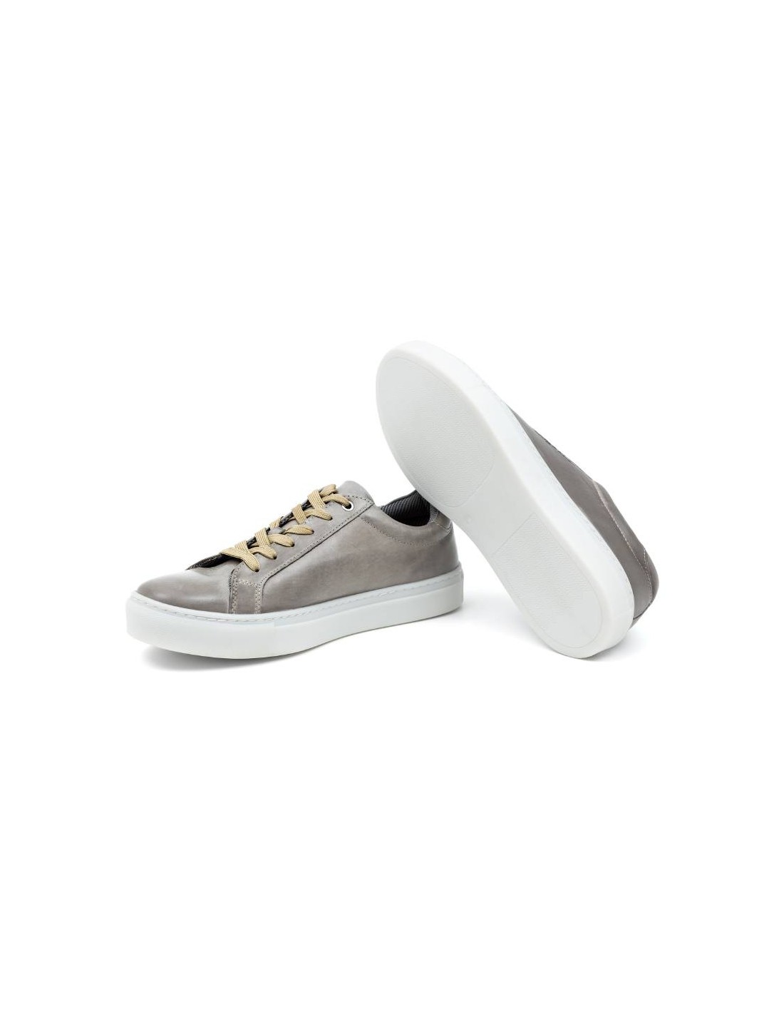 Ortiz & Reed Sneakers De Piel Liso Color Gris DWILL-GREY