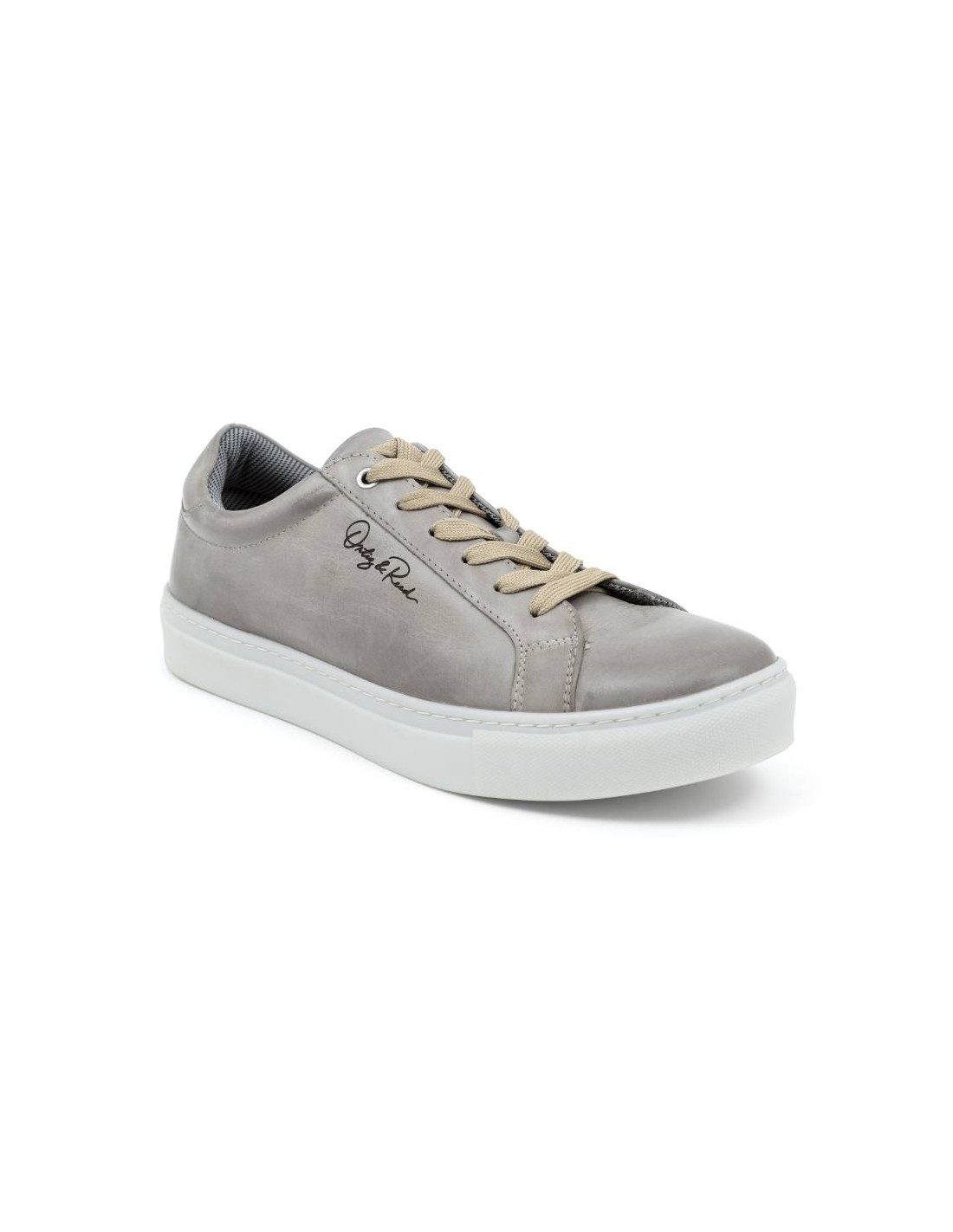 Ortiz & Reed Sneakers De Piel Liso Color Gris DWILL-GREY