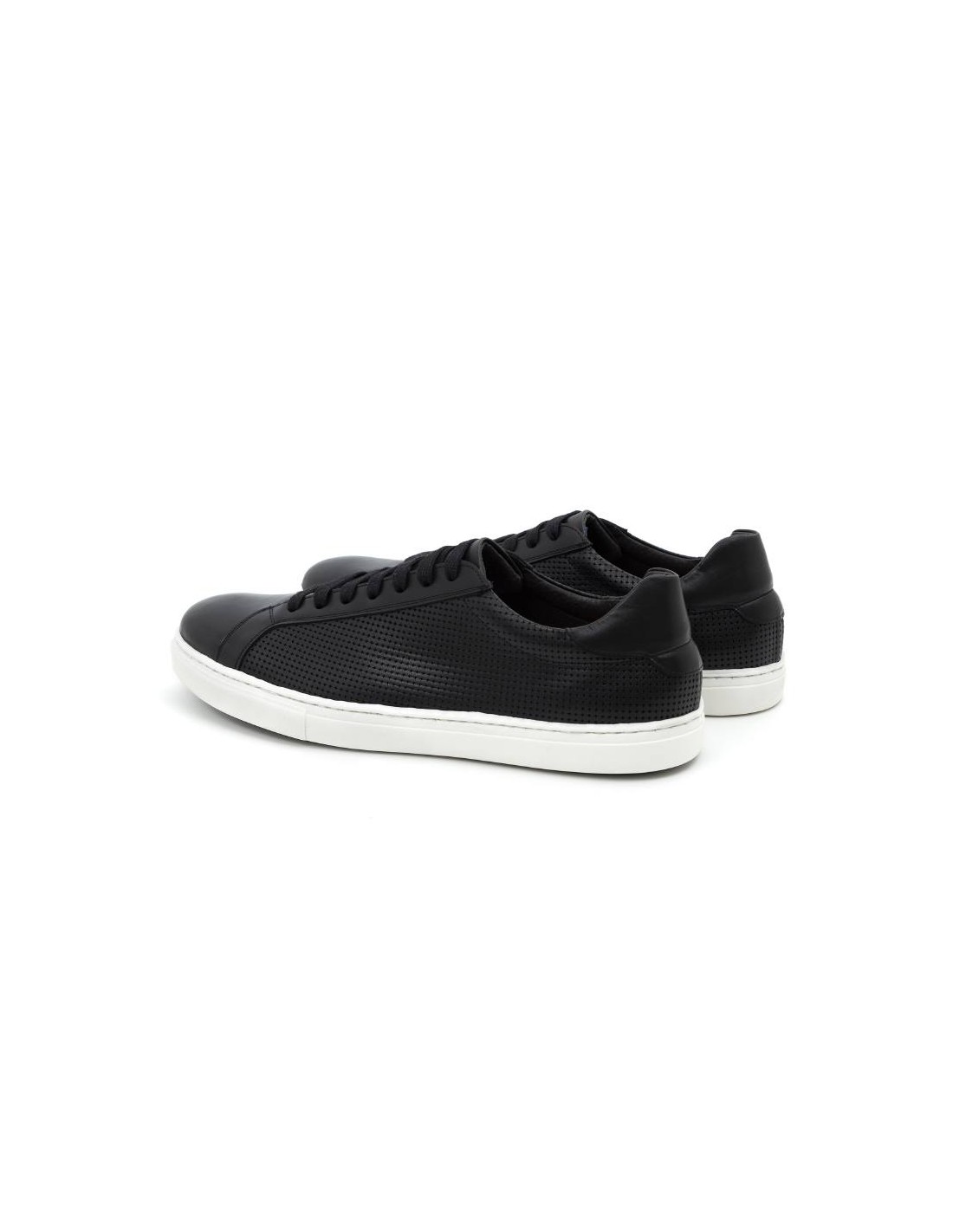 Ortiz & Reed Sneakers De Piel Picado Color Negro LUMAGOR-NEGRO
